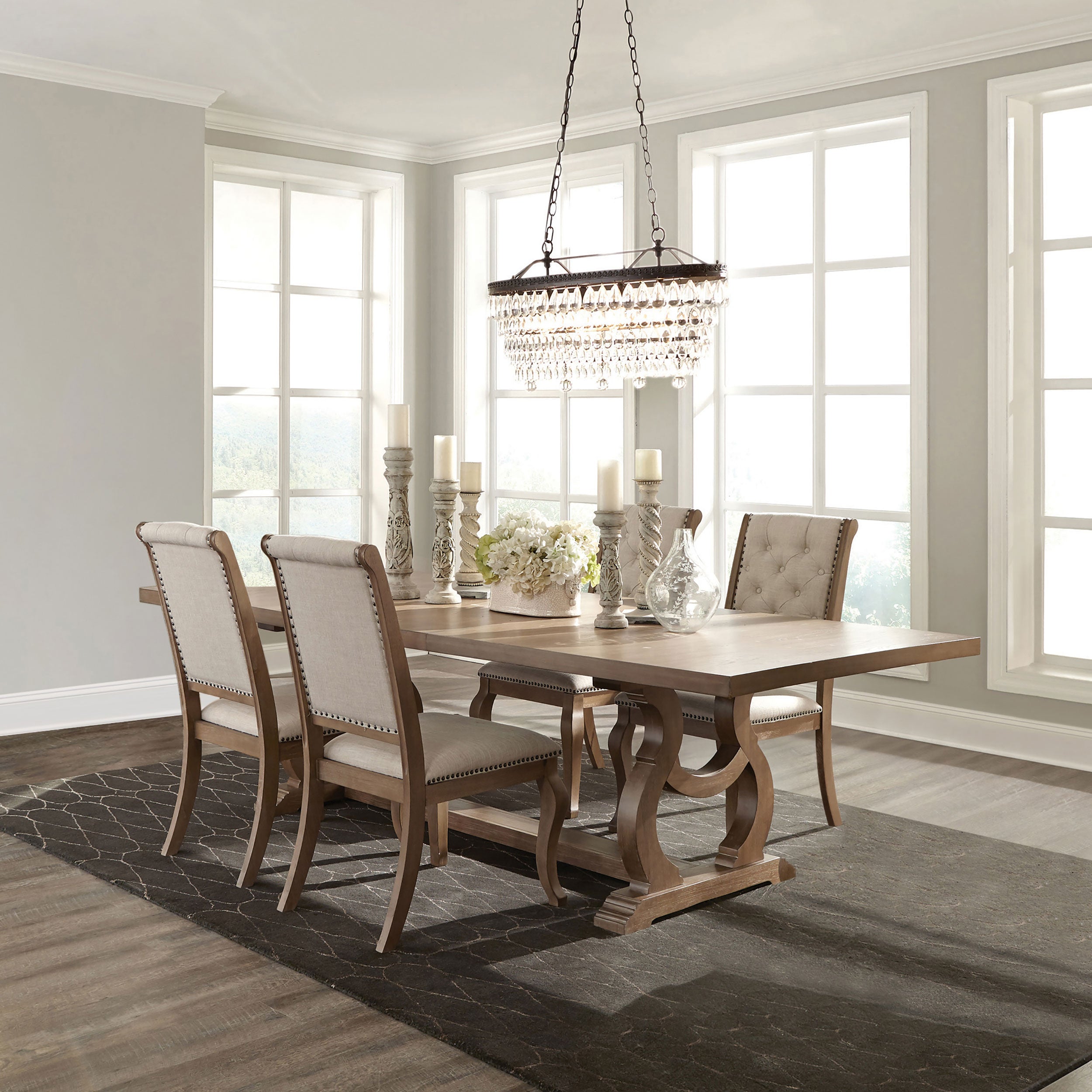 Dar Furniture - Coaster - Brockway 5-piece Extension Leaf Dining Set Barley Brown - 110291-S5