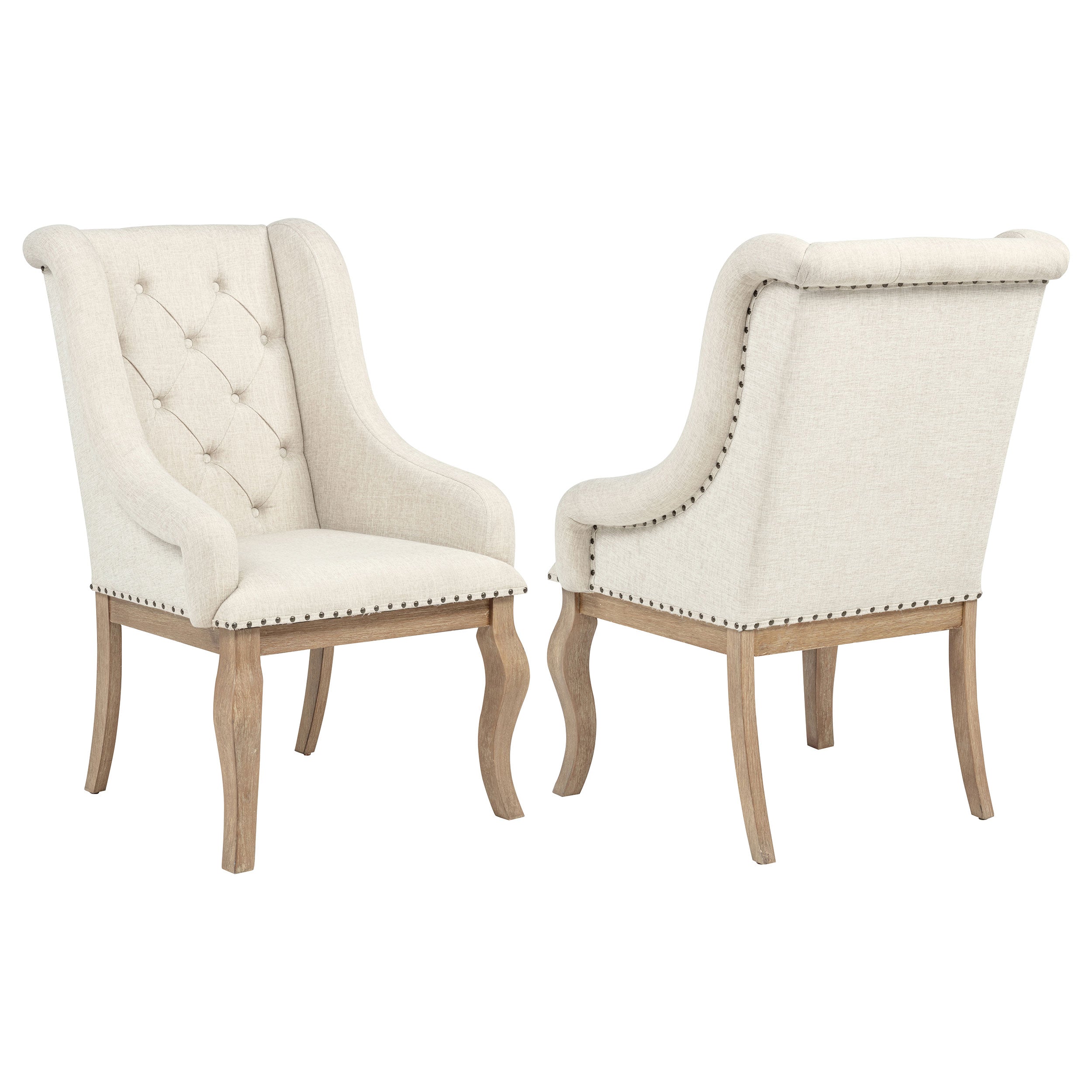 Dar Furniture - Coaster - Brockway Upholstered Arm Chair Barley Brown (Set of 2) - 110293
