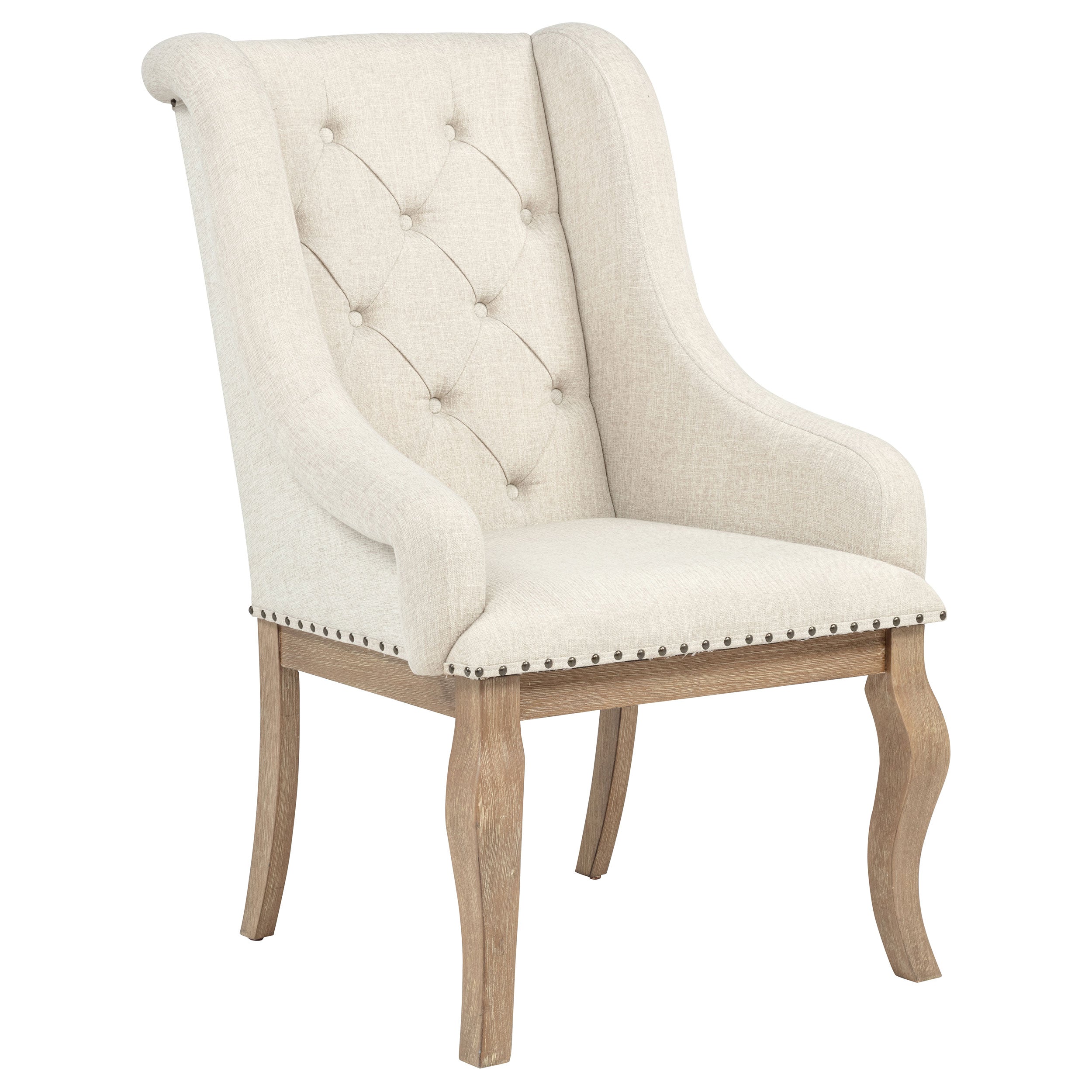 Brockway Upholstered Arm Chair Barley Brown (Set of 2)