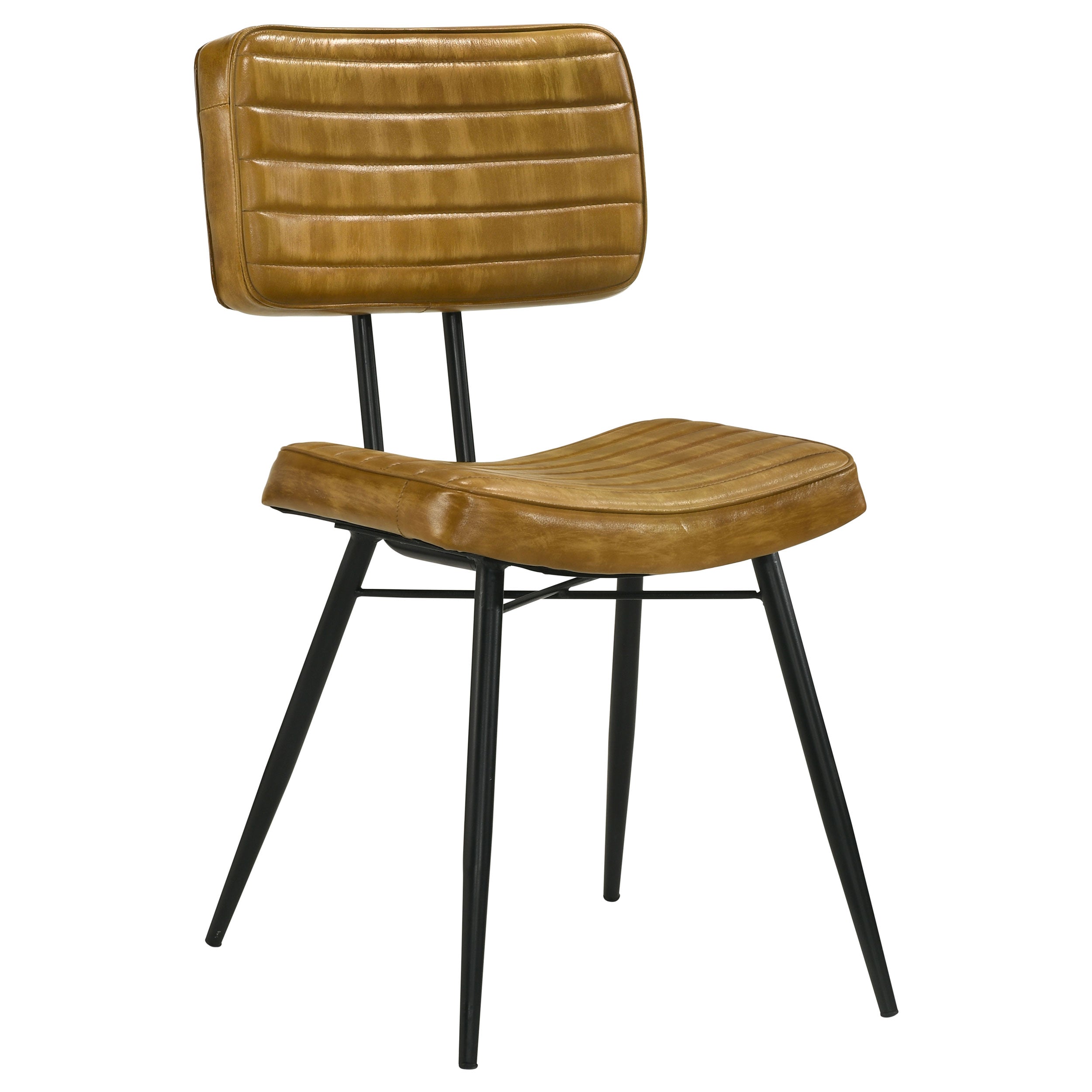 Dar Furniture - Coaster - Misty Leather Upholstered Dining Side Chair Camel (Set of 2) - 110642