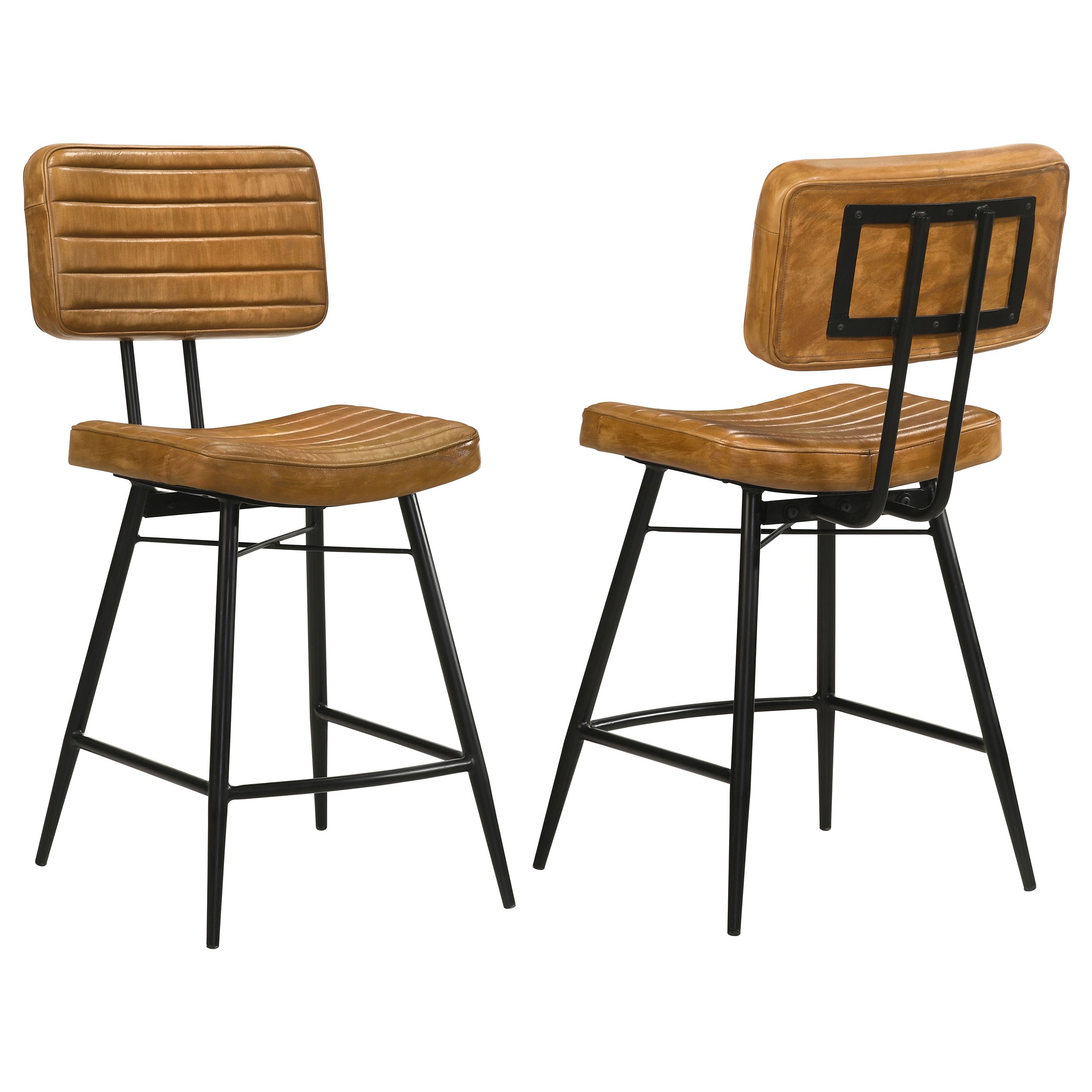 Dar Furniture - Coaster - Partridge Leather Counter Chair Antique Camel (Set of 2) - 110649