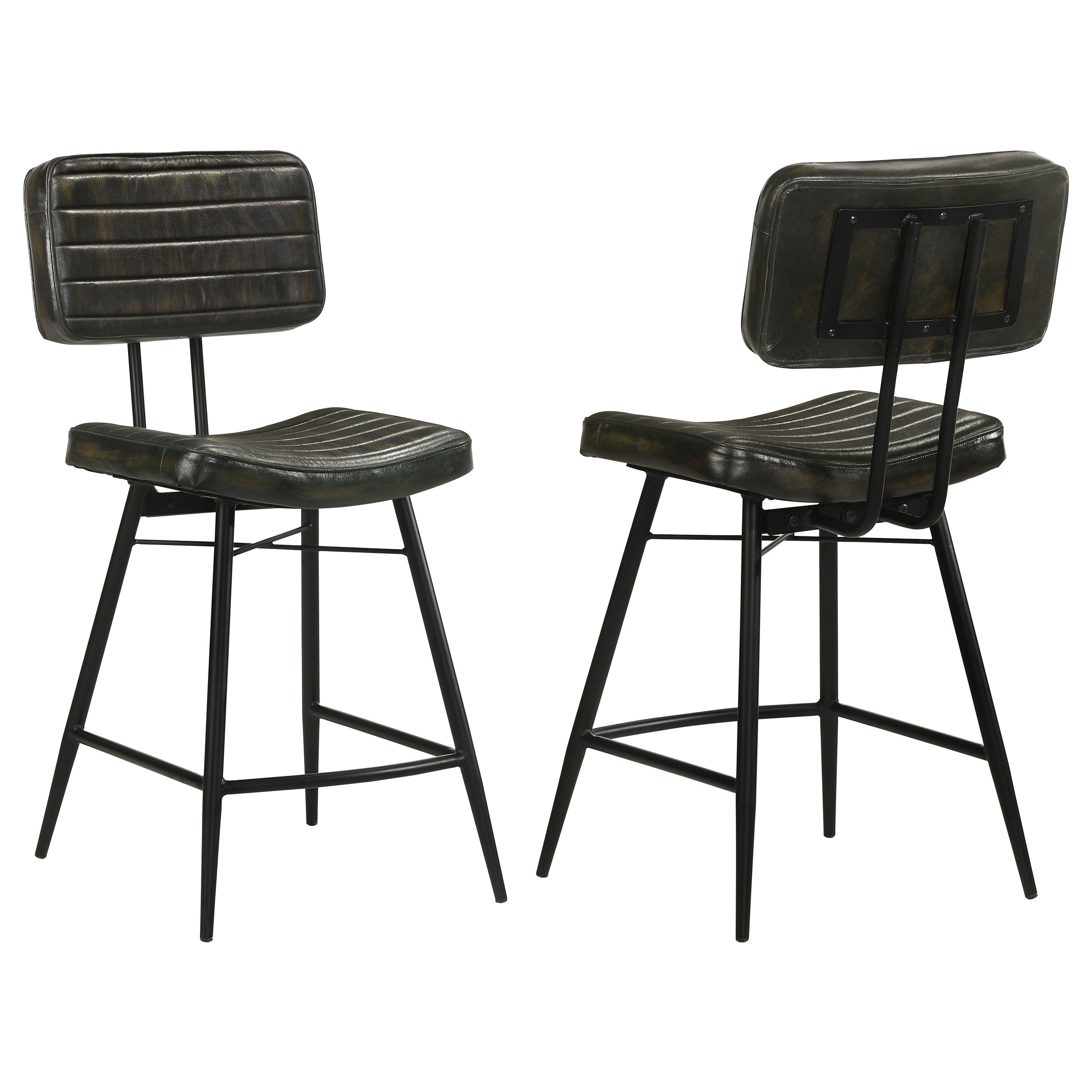 Dar Furniture - Coaster - Partridge Leather Counter Chair Antique Espresso (Set of 2) - 110659