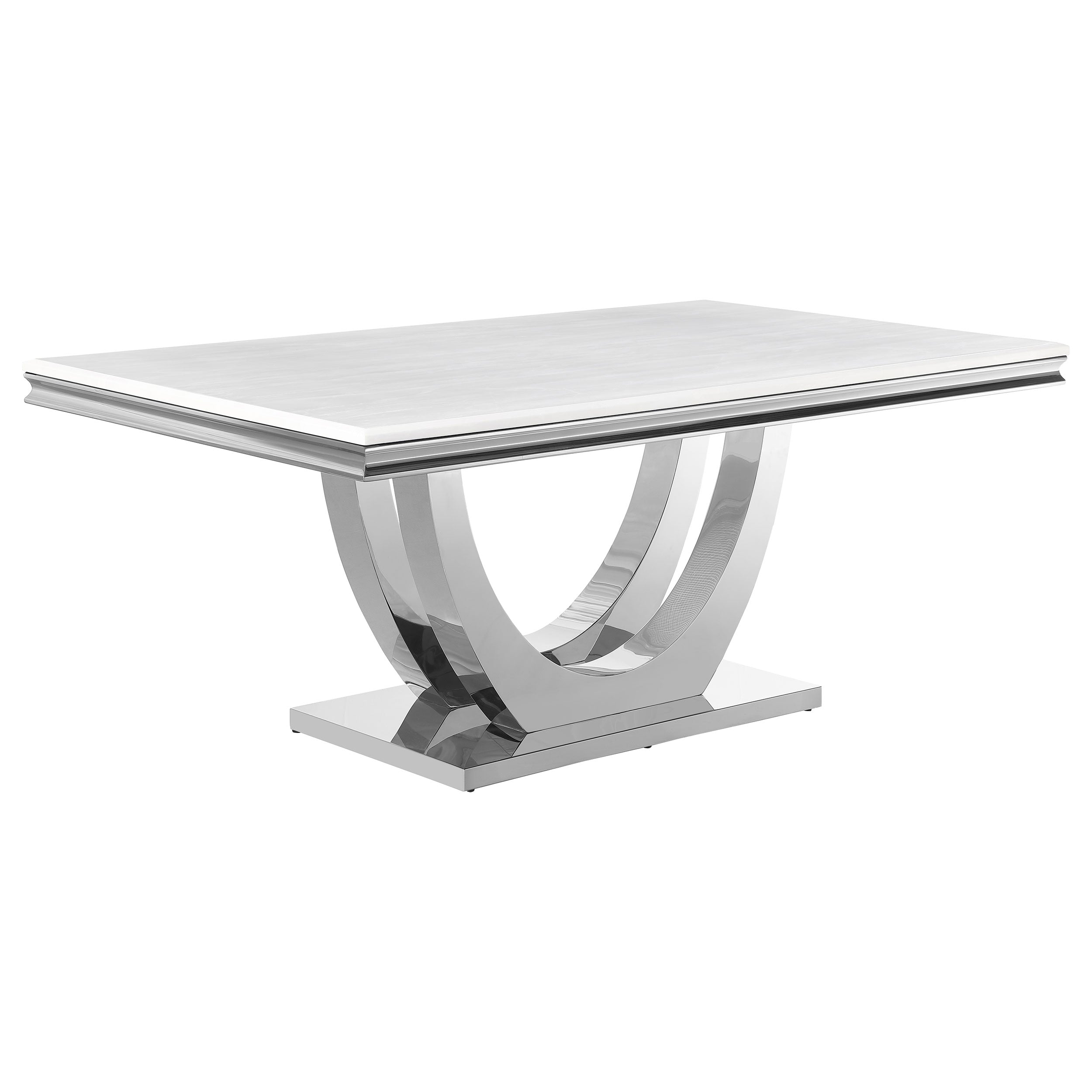 Dar Furniture - Coaster - Kerwin Rectangular 71-inch Stone Top Dining Table White - 111101