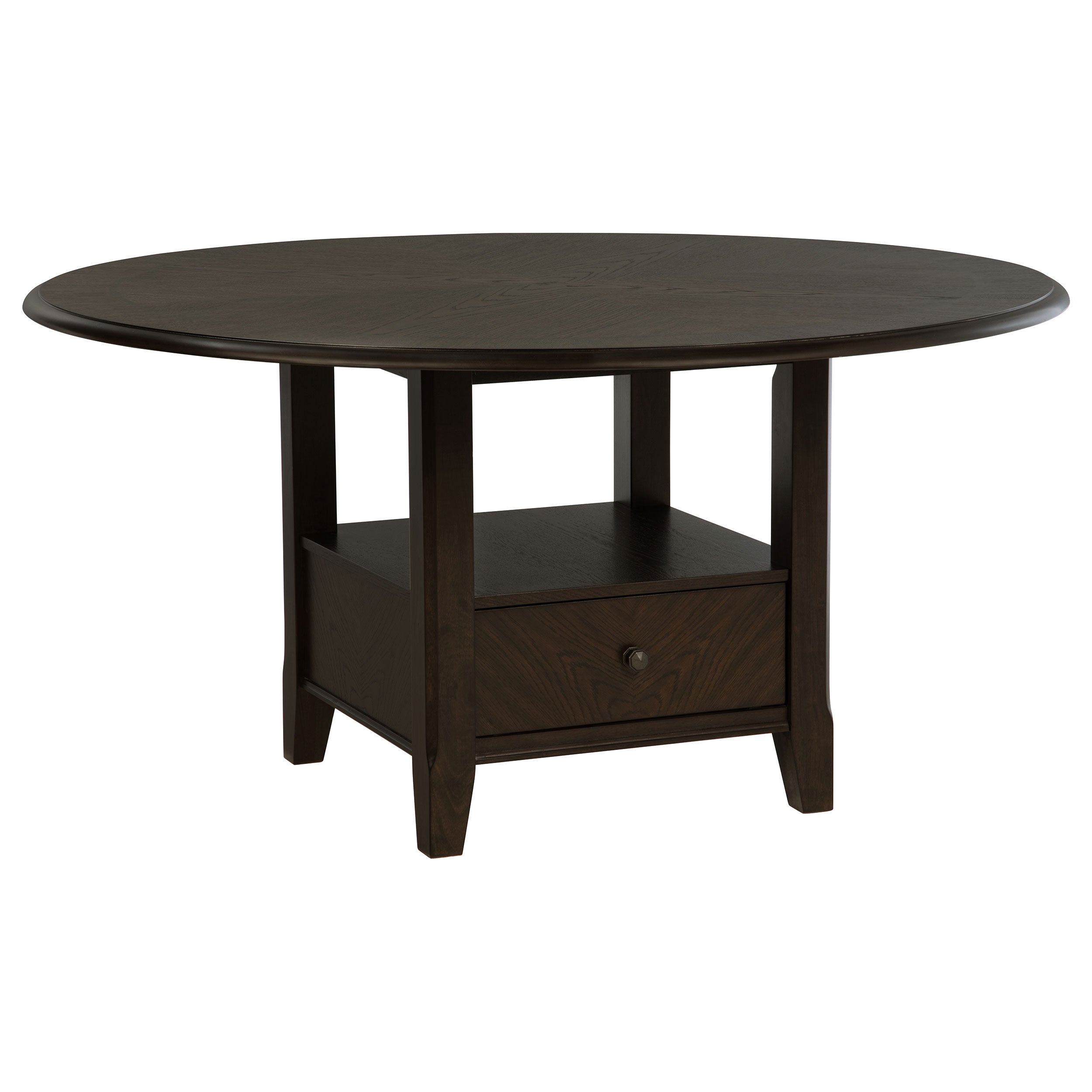 Dar Furniture - Coaster - Twyla 60-inch Round Dining Table with Drawer Dark Cocoa - 115100
