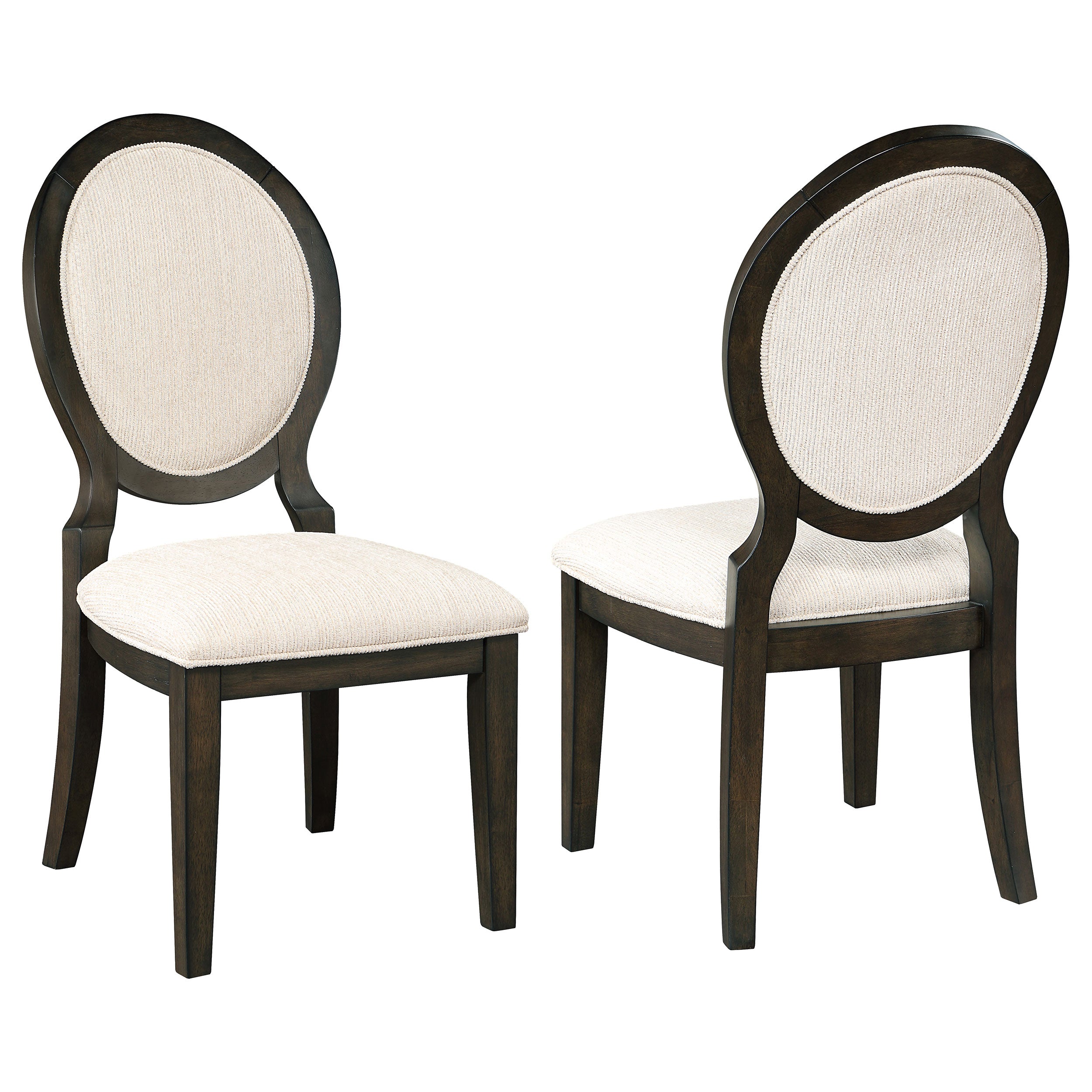 Dar Furniture - Coaster - Twyla Oval Back Dining Side Chair Dark Cocoa (Set of 2) - 115102
