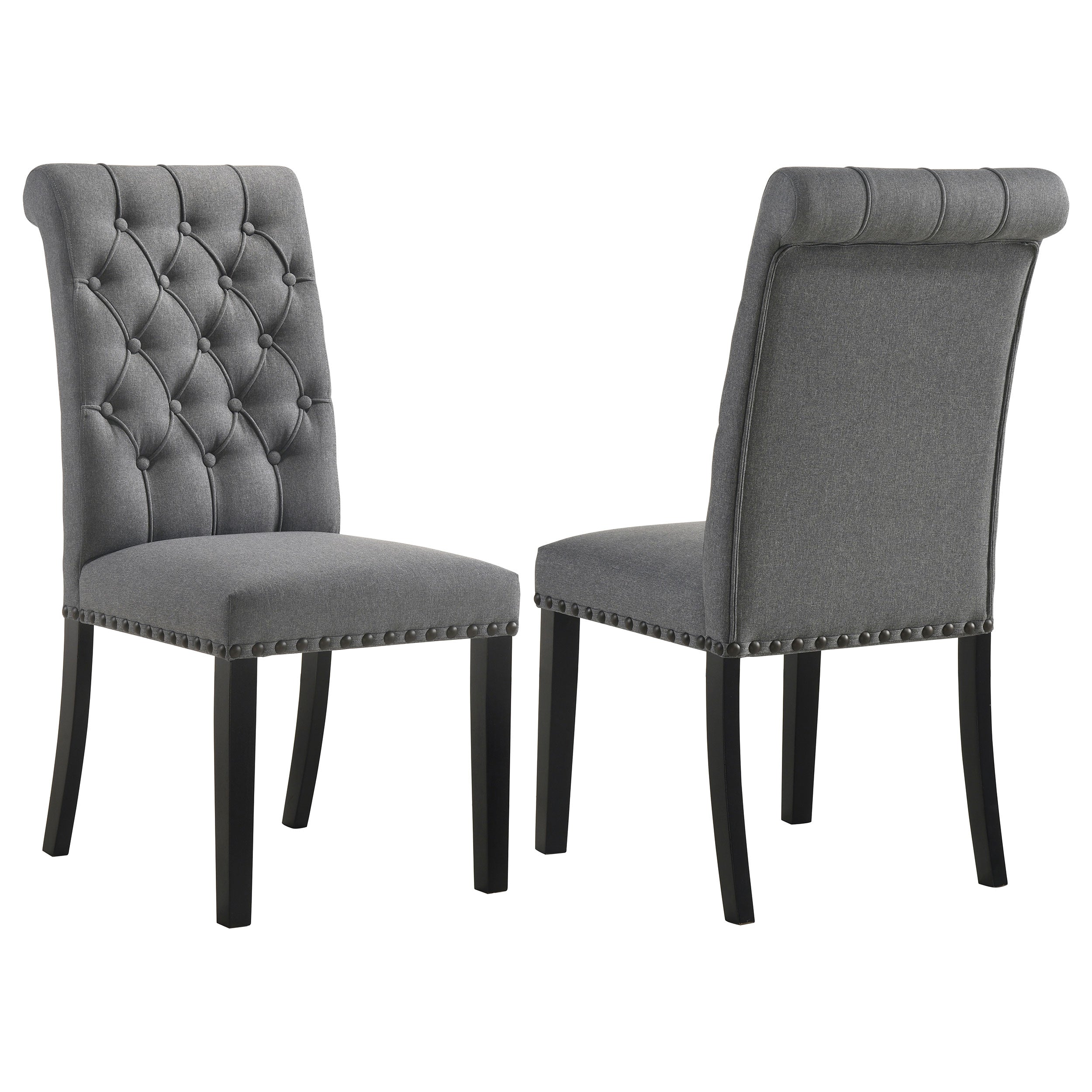 Dar Furniture - Coaster - Alana Fabric Upholstered Dining Side Chair Grey (Set of 2) - 115162
