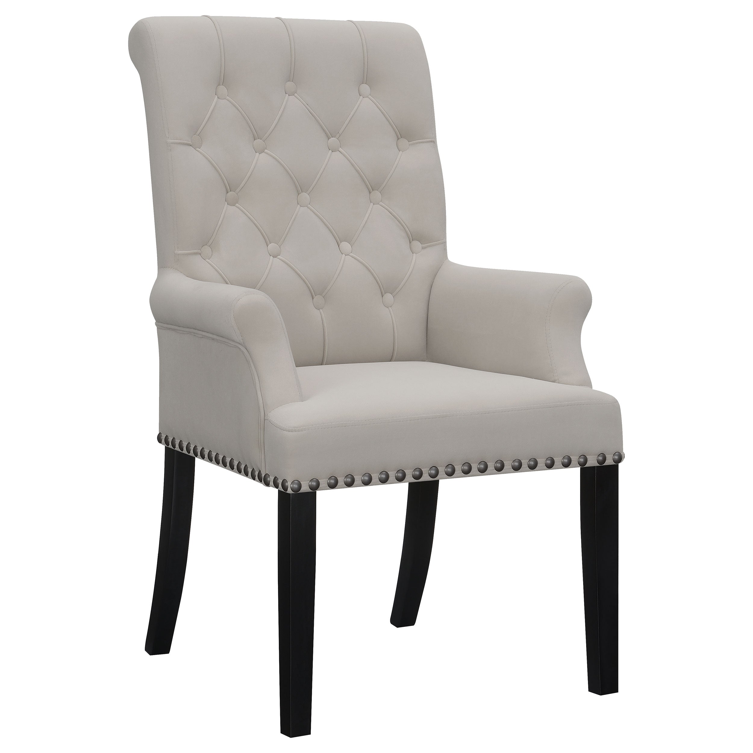 Dar Furniture - Coaster - Alana Velvet Upholstered Dining Arm Chair Sand - 115183