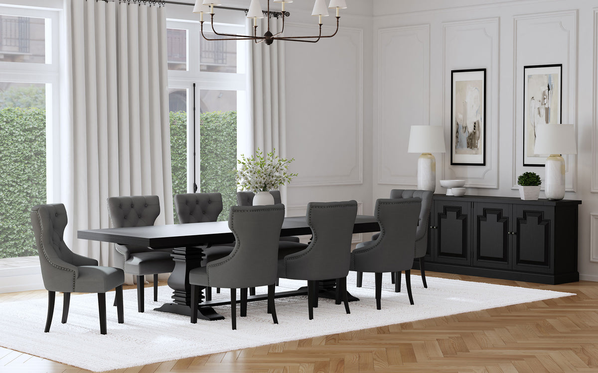 Dar Furniture - Coaster - Florence 9-piece 126-inch Extension Dining Table Set Grey - 115531-S9G