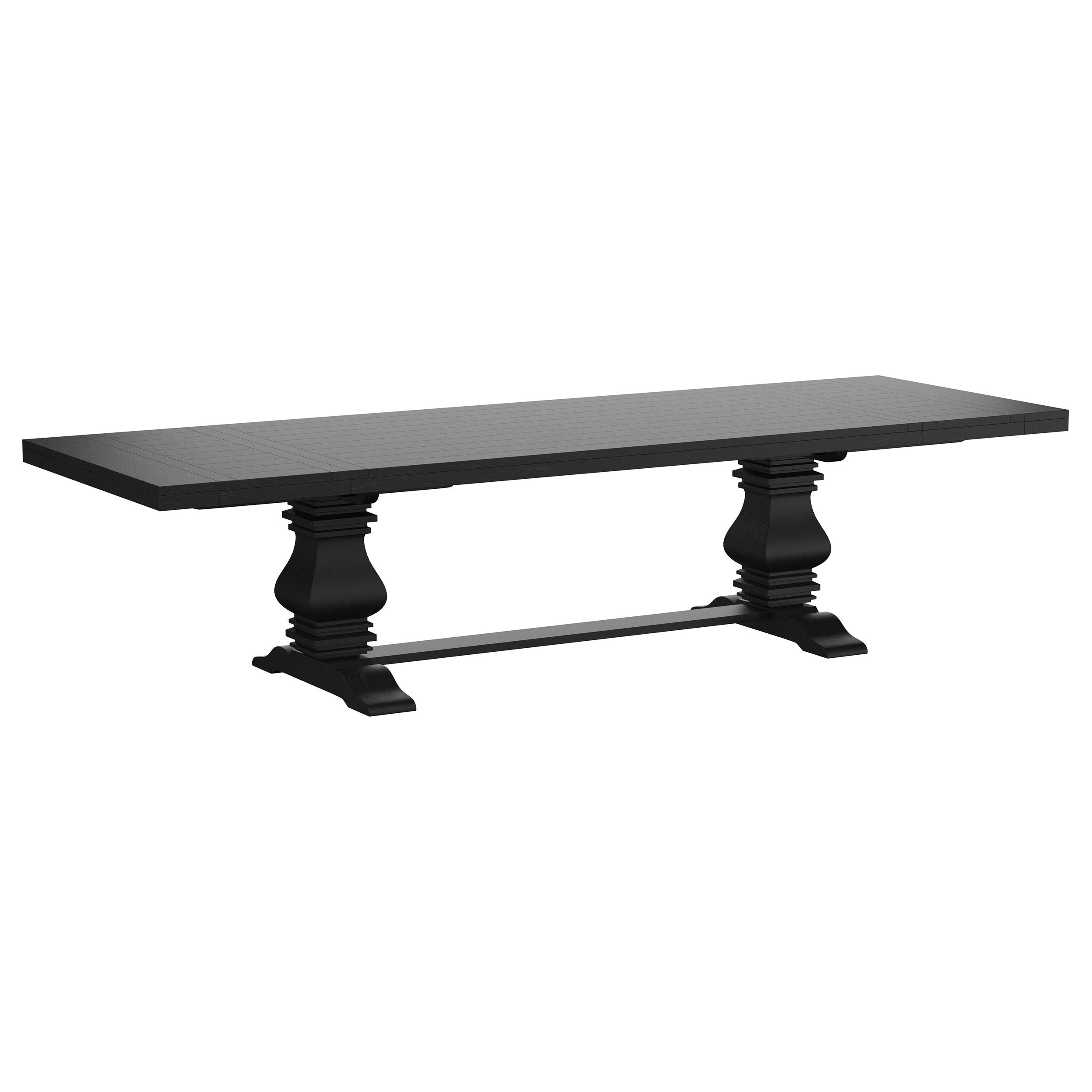 Dar Furniture - Coaster - Florence 126-inch Extension Dining Table Distressed Black - 115531