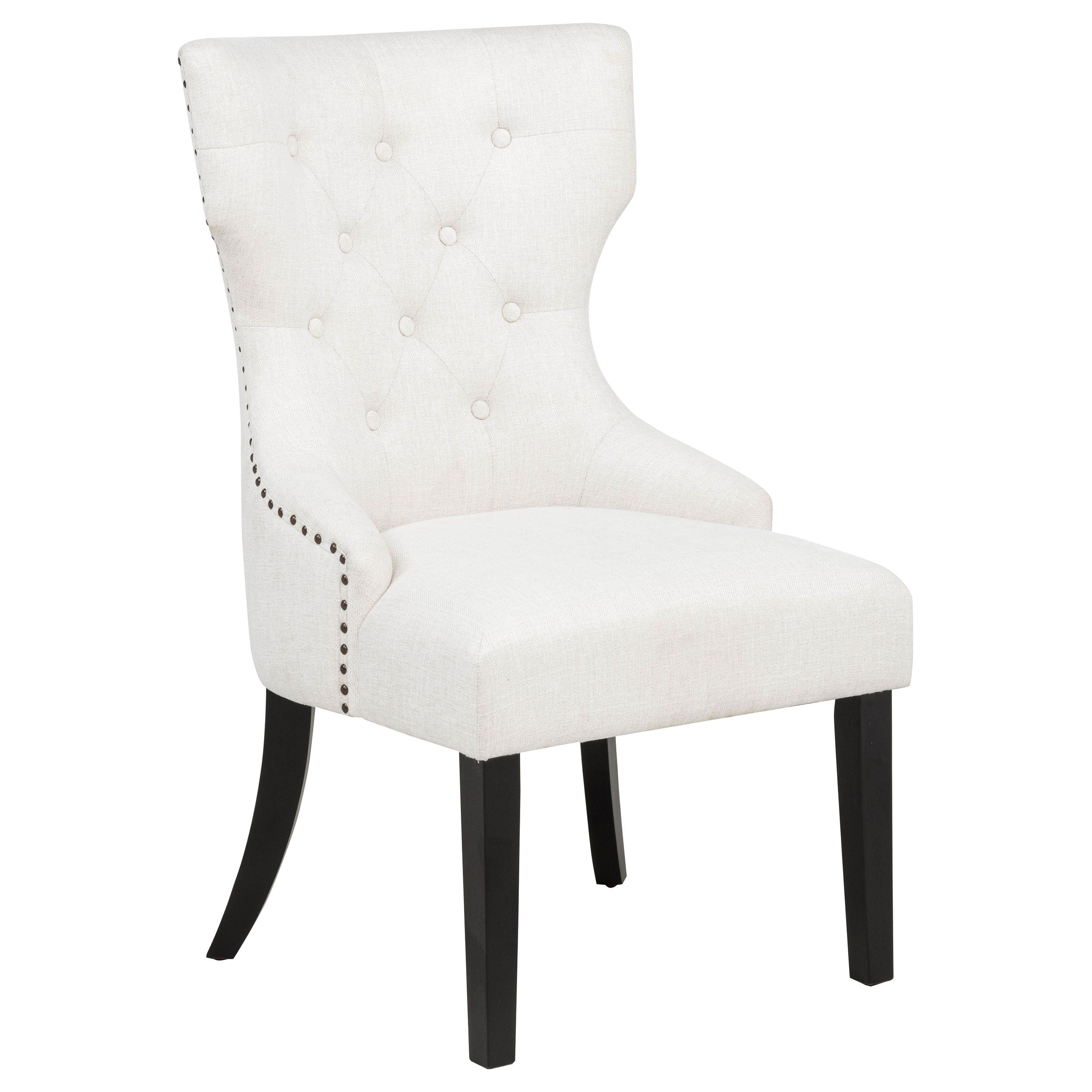 Dar Furniture - Coaster - Baney Fabric Upholstered Dining Side Chair Cream and Black - 115572