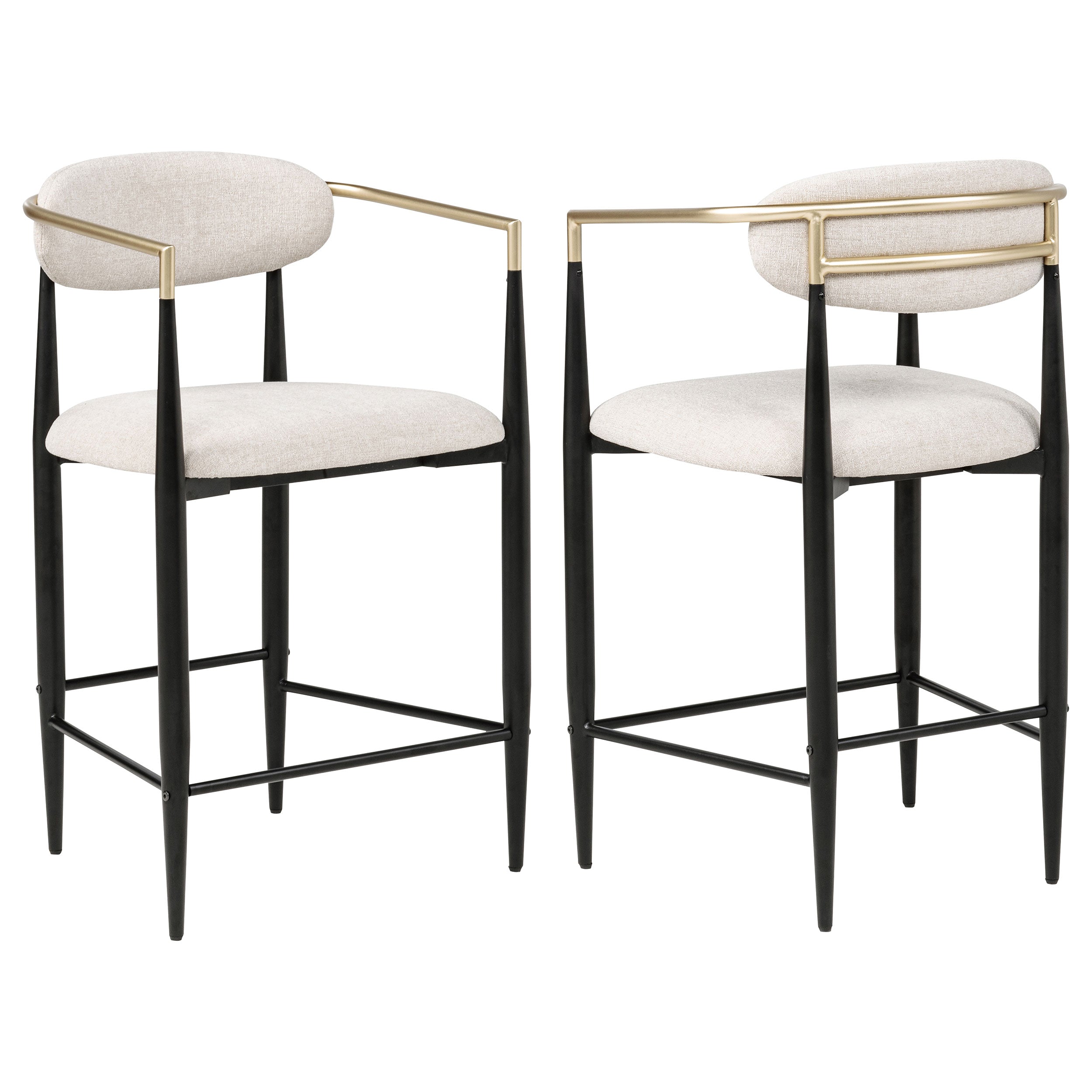Dar Furniture - Coaster - Tina Fabric Upholstered Counter Chair Beige (Set of 2) - 121184