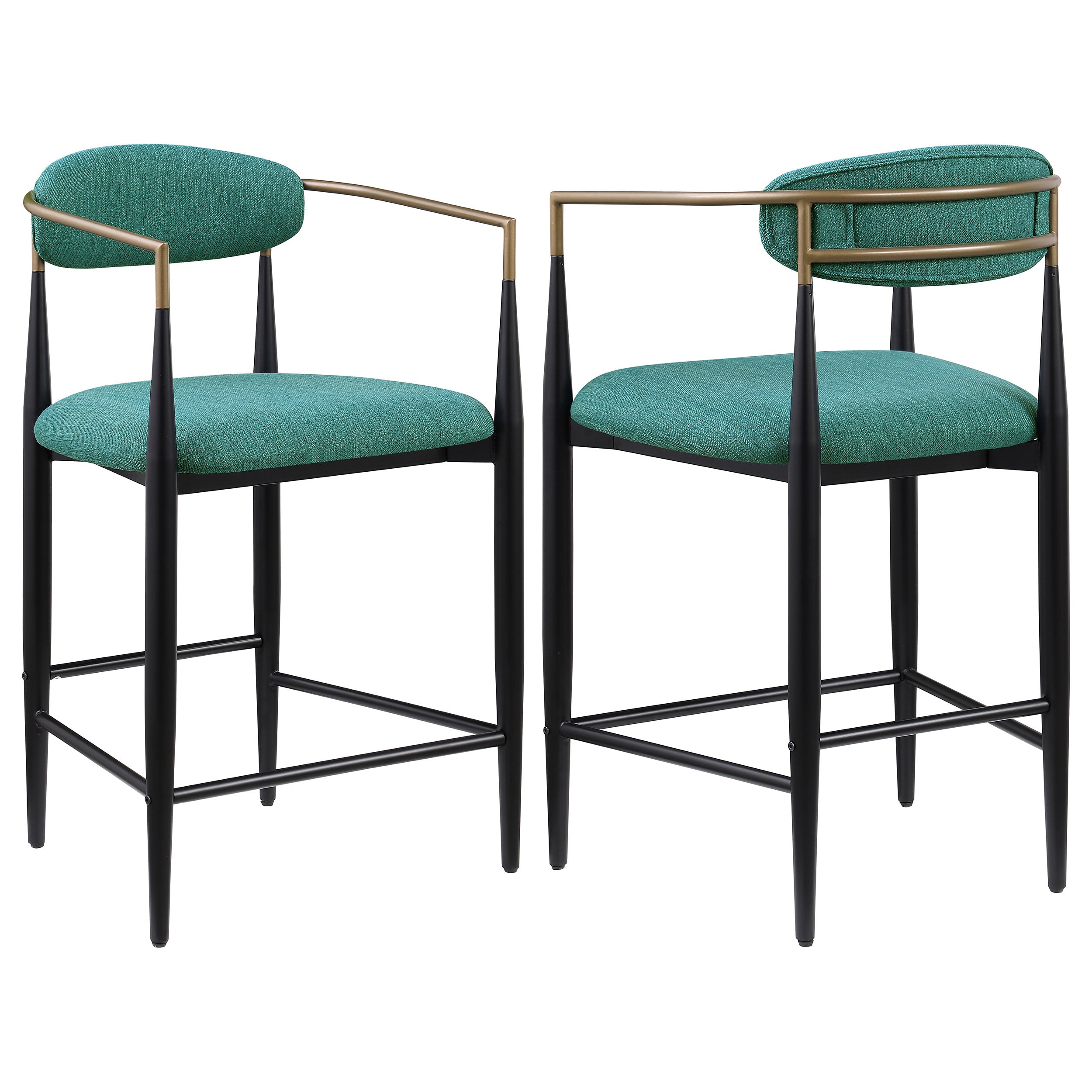 Dar Furniture - Coaster - Tina Fabric Upholstered Counter Chair Green (Set of 2) - 121185
