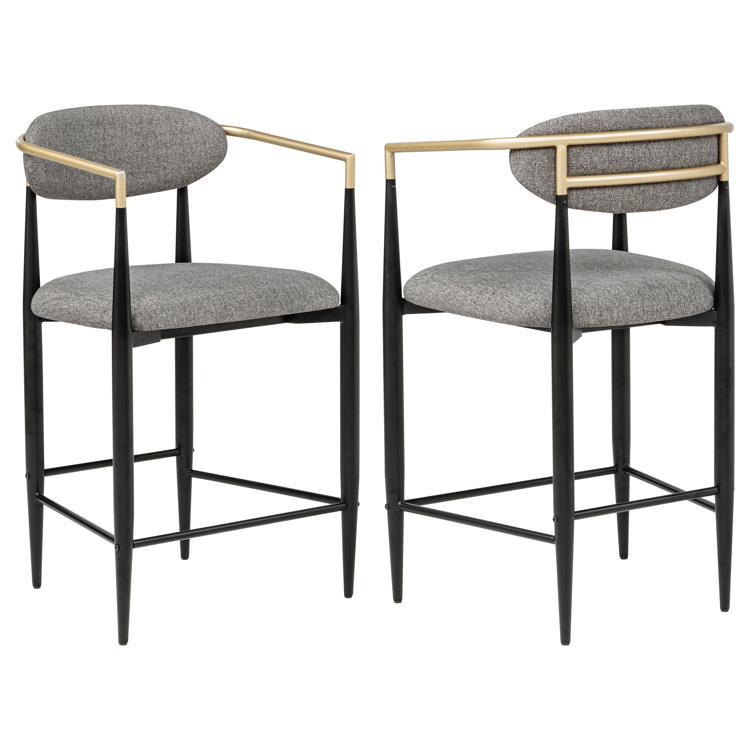 Dar Furniture - Coaster - Tina Fabric Upholstered Counter Chair Dark Grey (Set of 2) - 121186