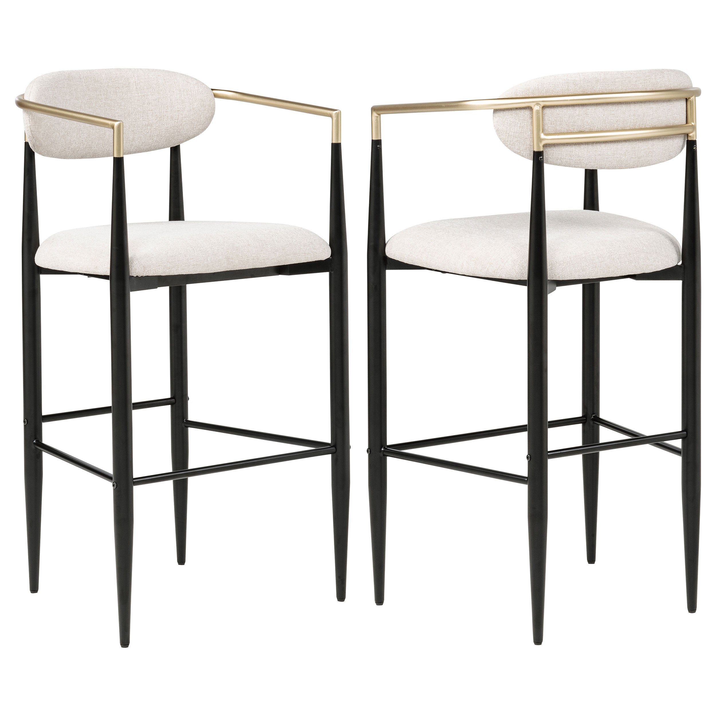 Dar Furniture - Coaster - Tina Fabric Upholstered Bar Chair Beige (Set of 2) - 121187