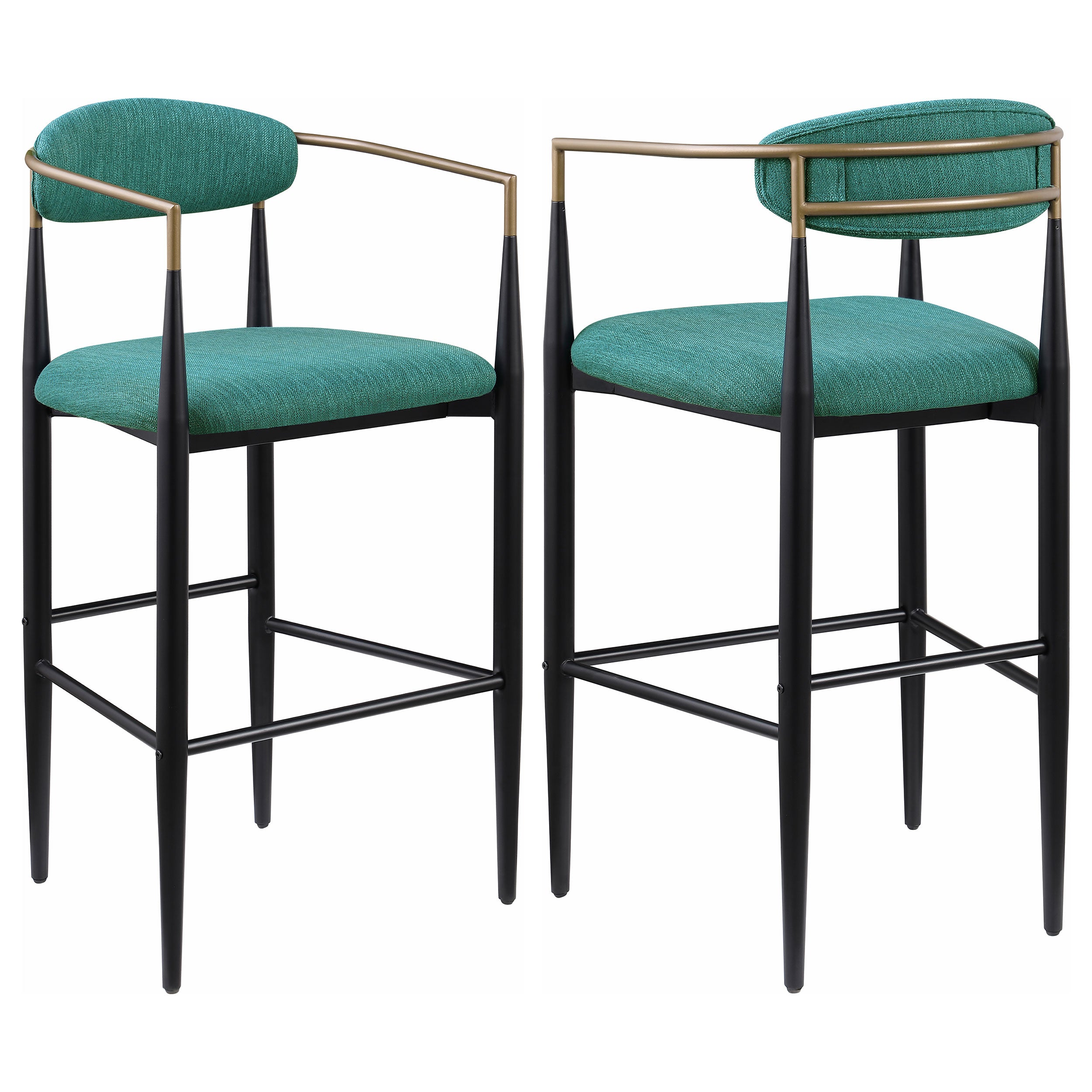 Dar Furniture - Coaster - Tina Fabric Upholstered Bar Chair Green (Set of 2) - 121188