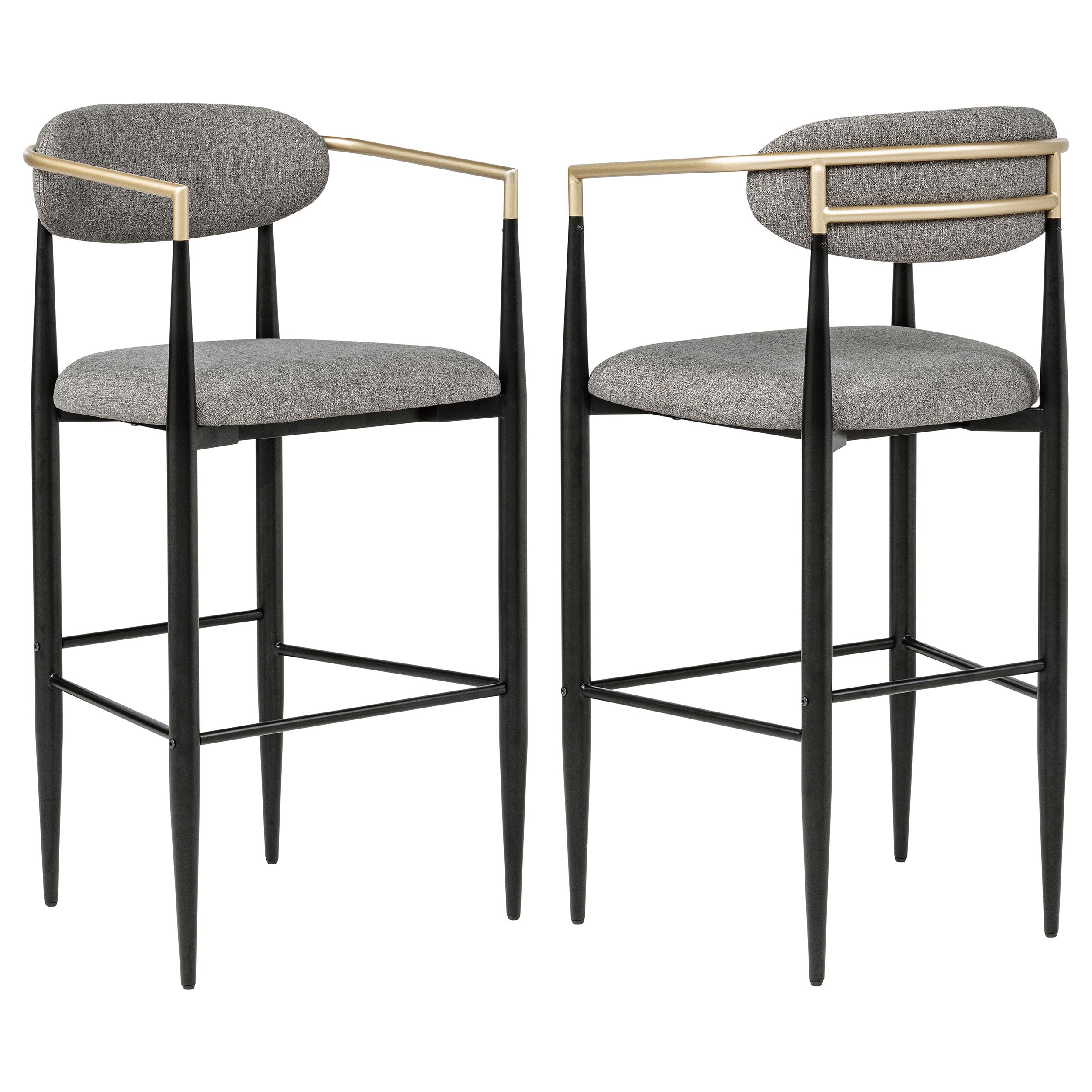 Dar Furniture - Coaster - Tina Fabric Upholstered Bar Chair Dark Grey (Set of 2) - 121189