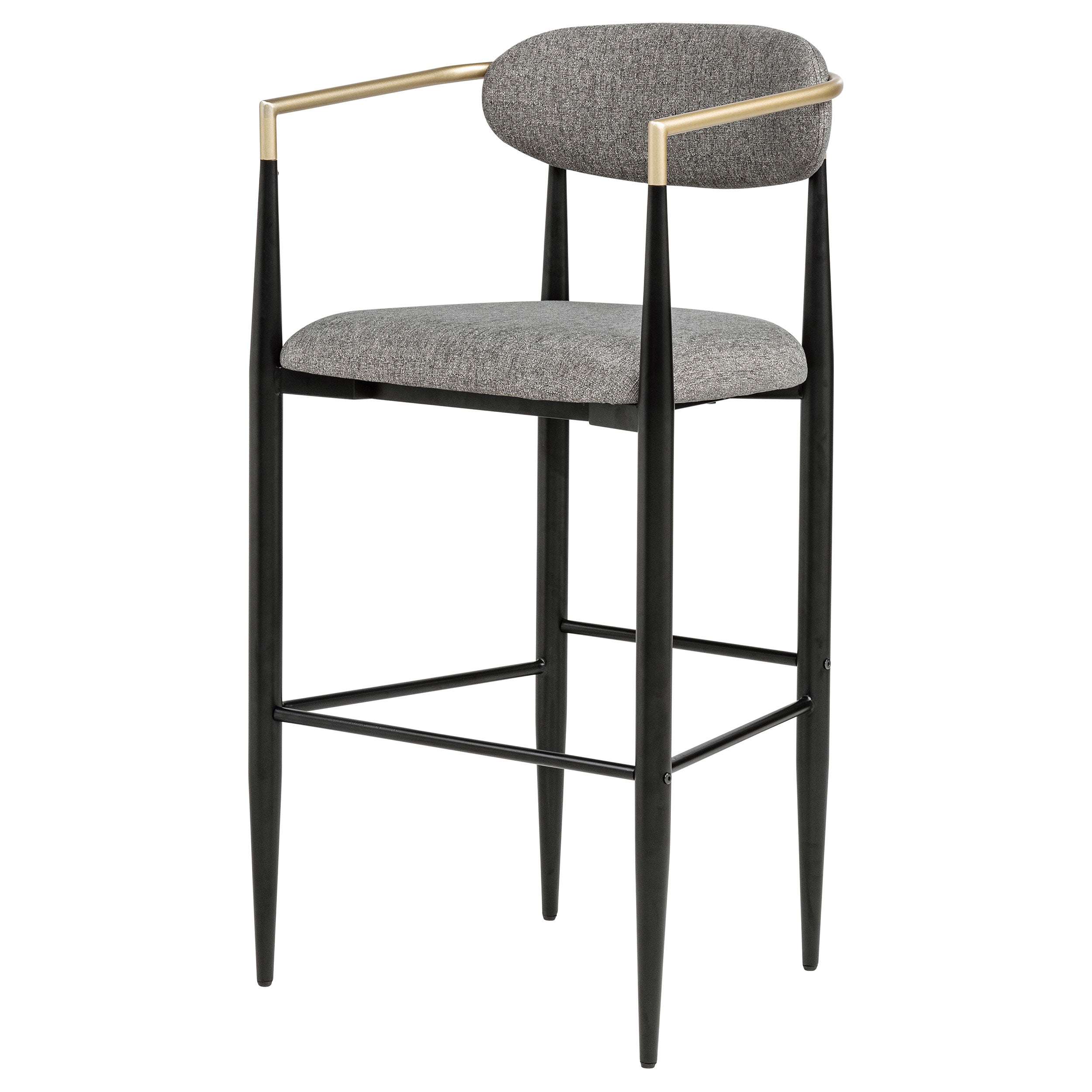 Tina Fabric Upholstered Bar Chair Dark Grey (Set of 2)