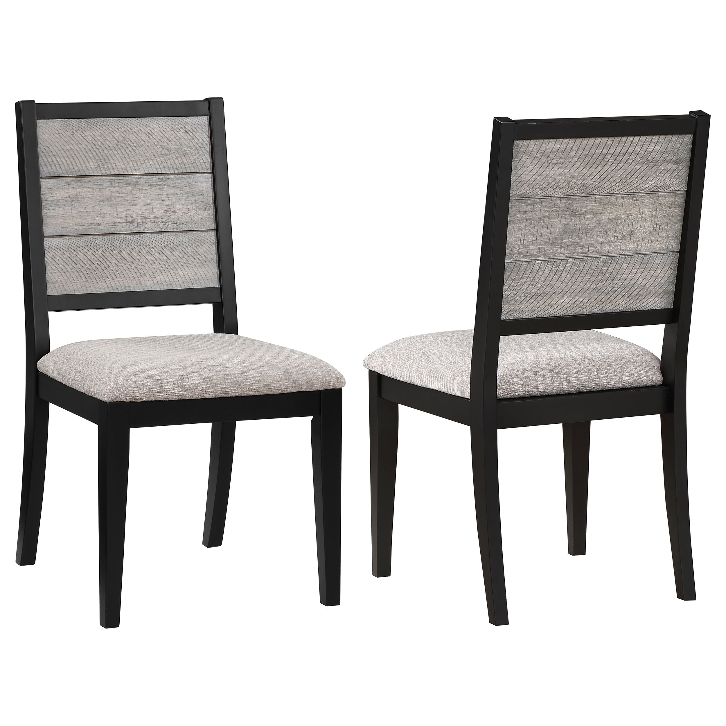 Dar Furniture - Coaster - Elodie Wood Dining Side Chair Grey and Black (Set of 2) - 121222