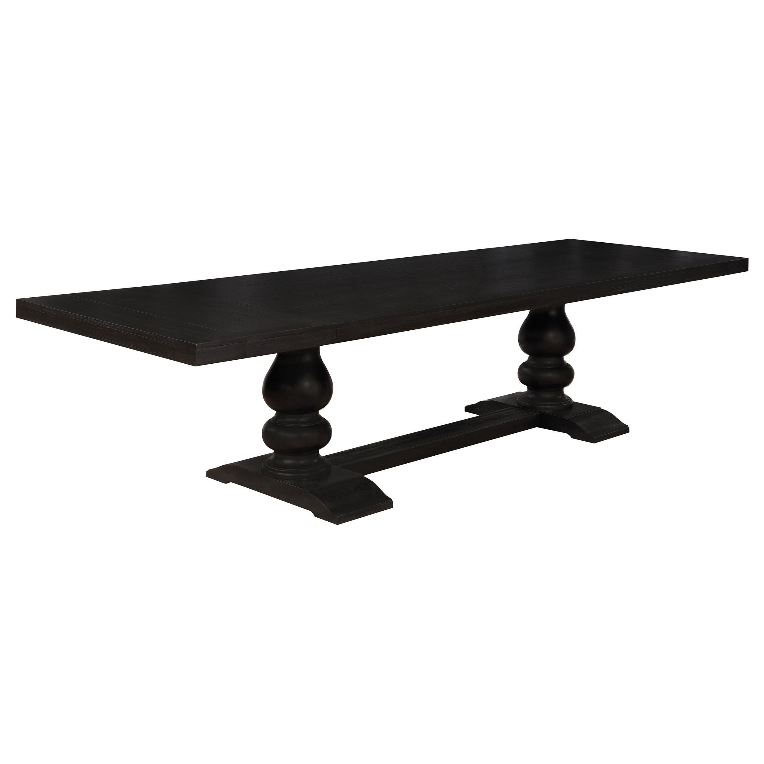 Dar Furniture - Coaster - Phelps 123-inch Extension Leaf Dining Table Distressed Noir - 121231