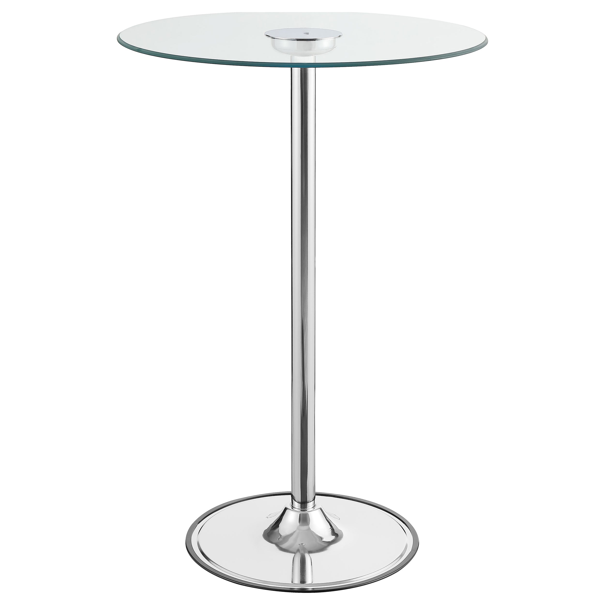 Dar Furniture - Coaster - Thea Round 28-inch Glass Top LED Bistro Bar Table Chrome - 122400