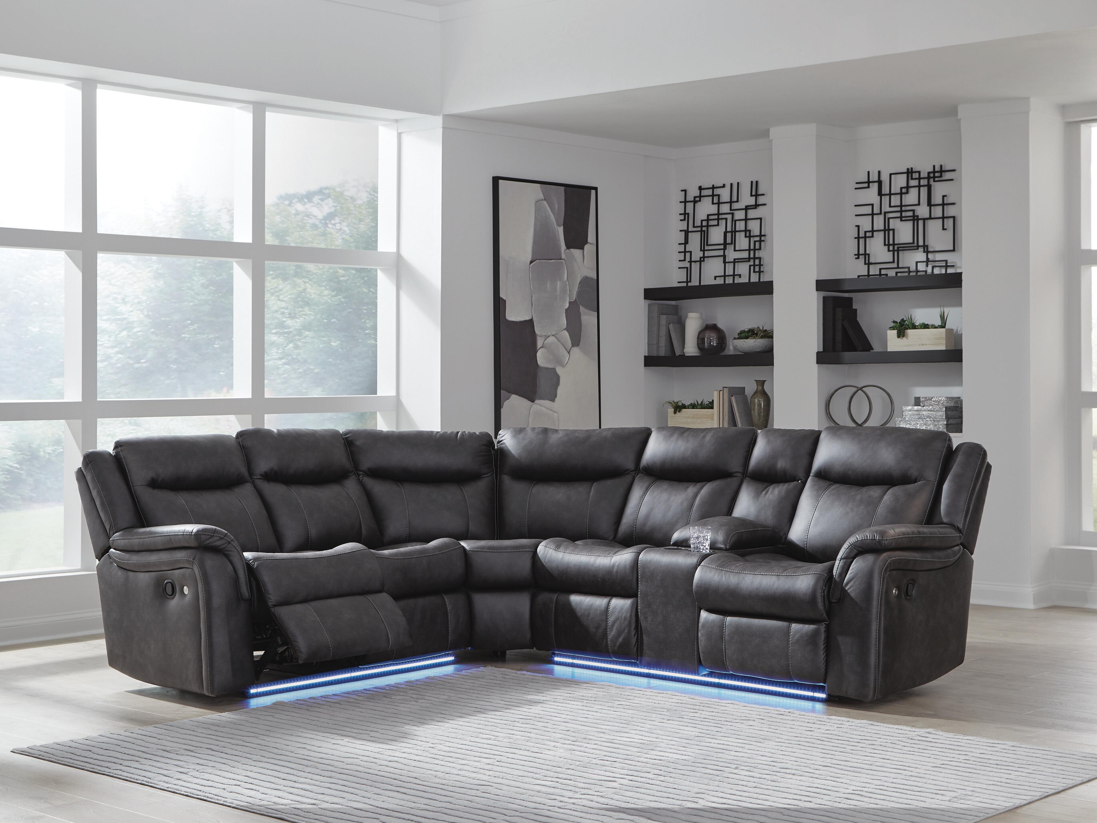 Dar Furniture - Ashley Furniture - Sultan Meadow 2-Piece Reclining Sectional - 2-Piece Reclining Sectional / Carbon - PC13001S1