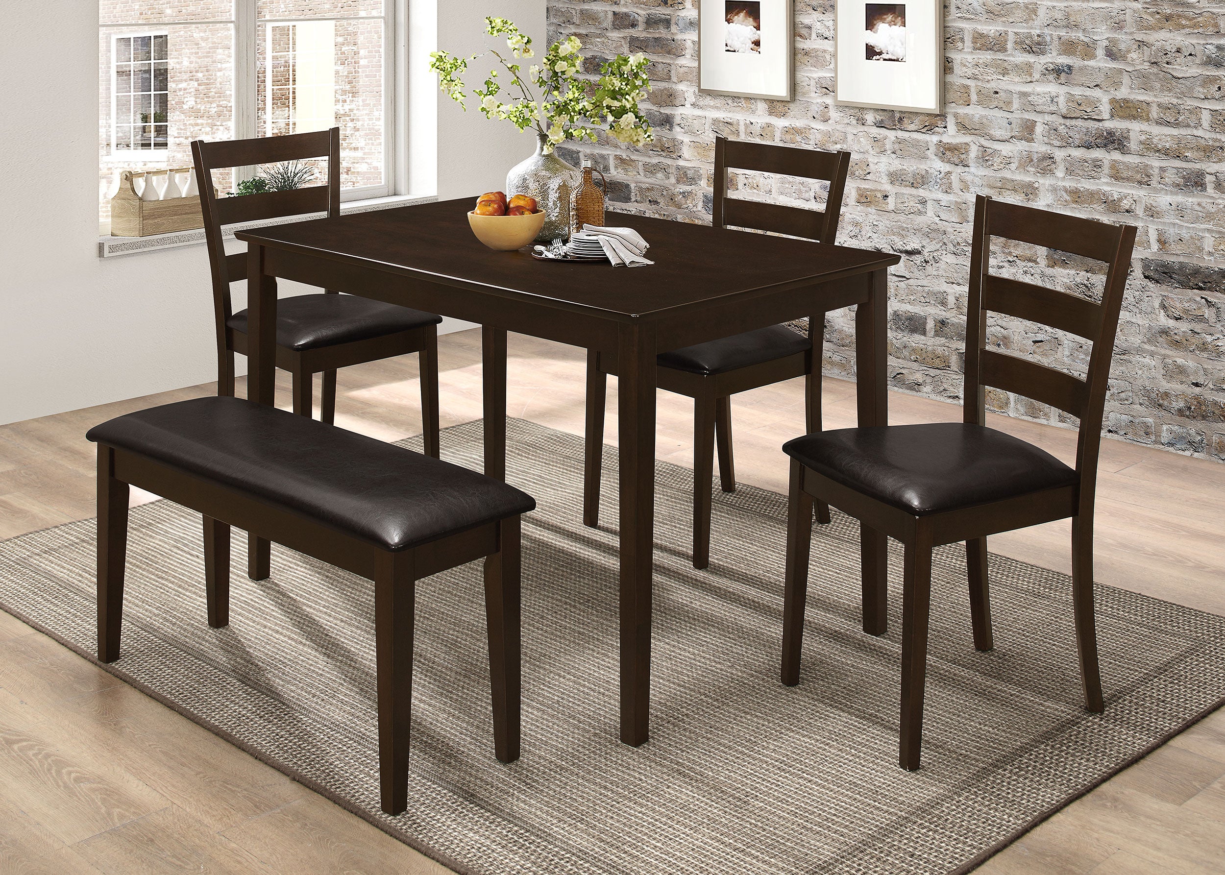 Dar Furniture - Coaster - Guillen 5-piece Rectangular Dining Table Set Cappuccino - 150232