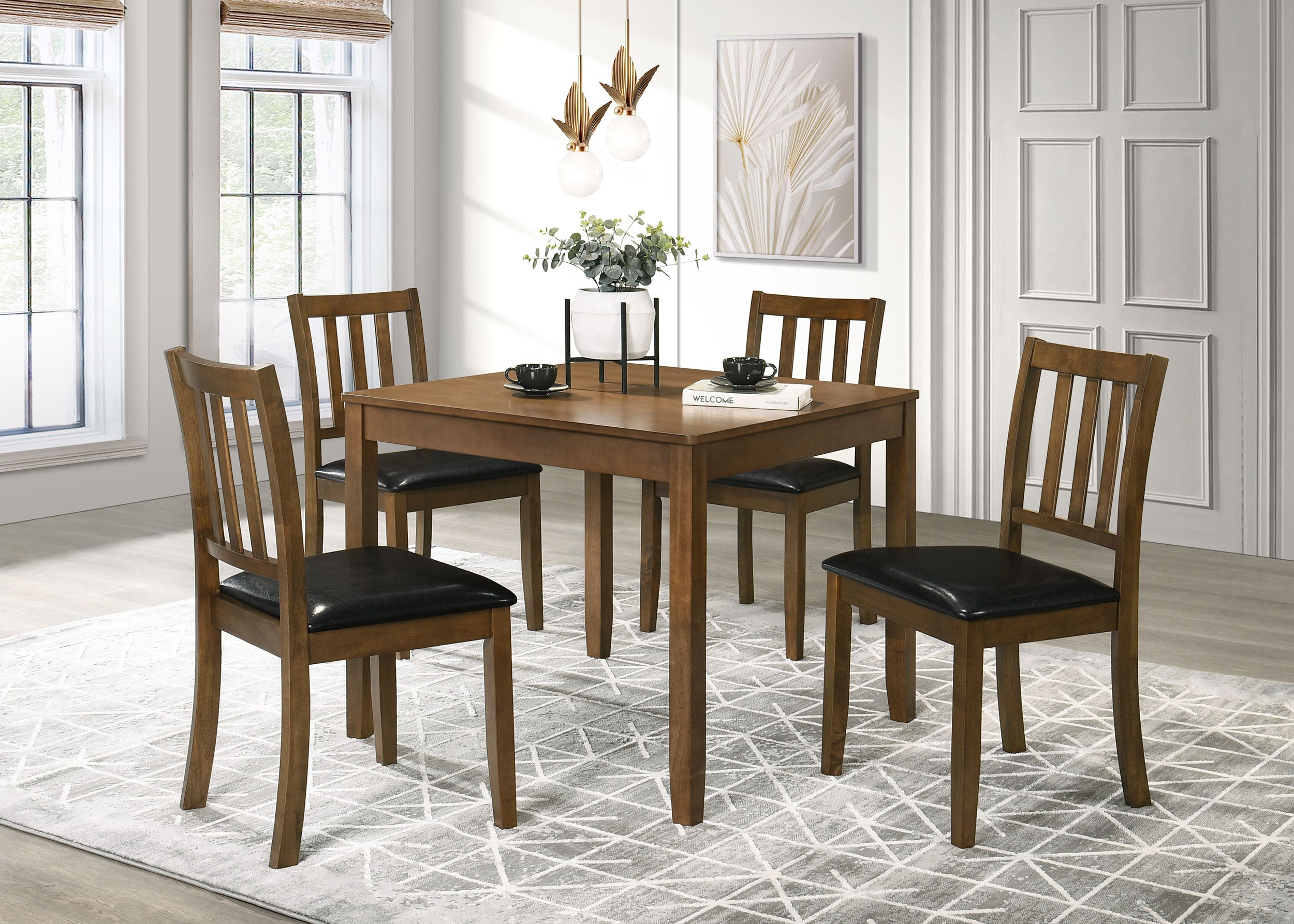 Dar Furniture - Coaster - Parkwood 5-piece Square Dining Table Set Honey Brown - 150400