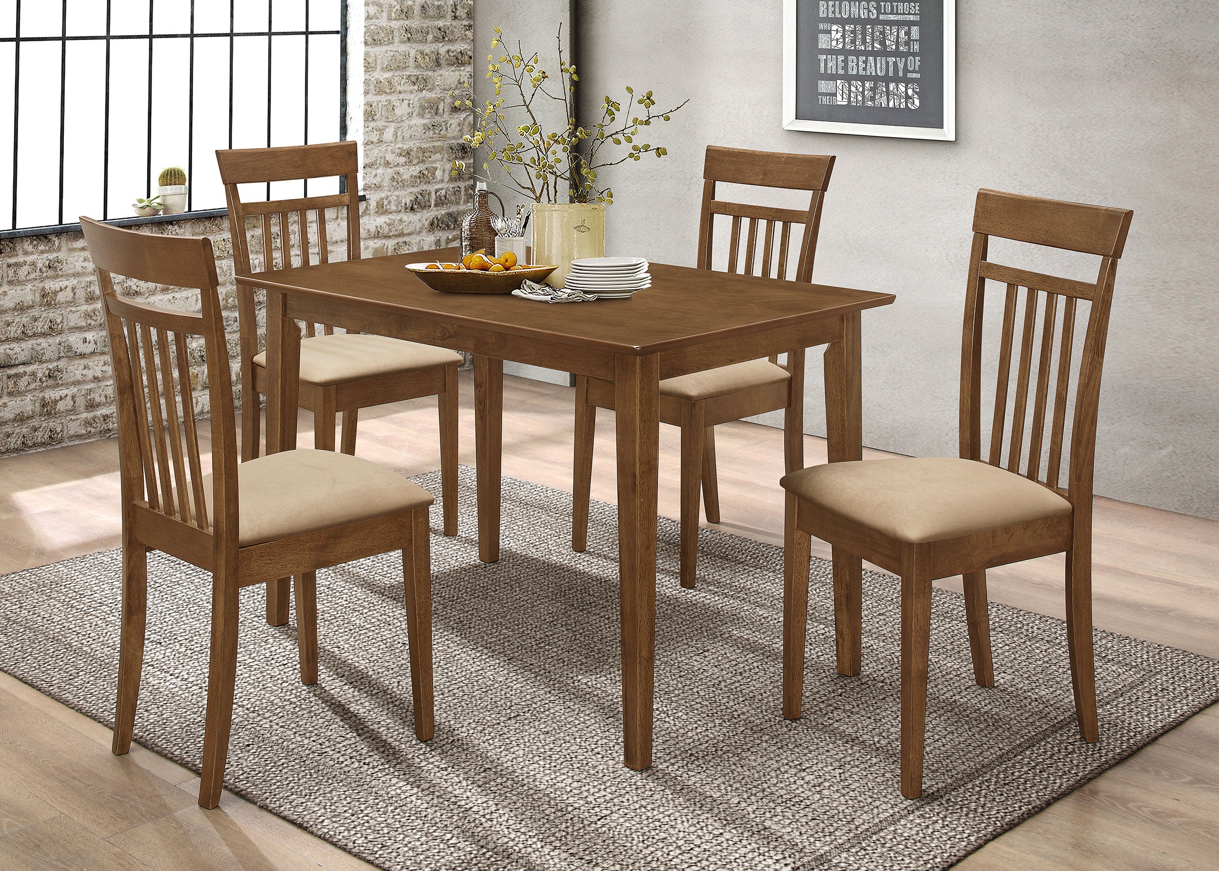 Dar Furniture - Coaster - Robles 5-piece Rectangular Dining Table Set Chestnut - 150430