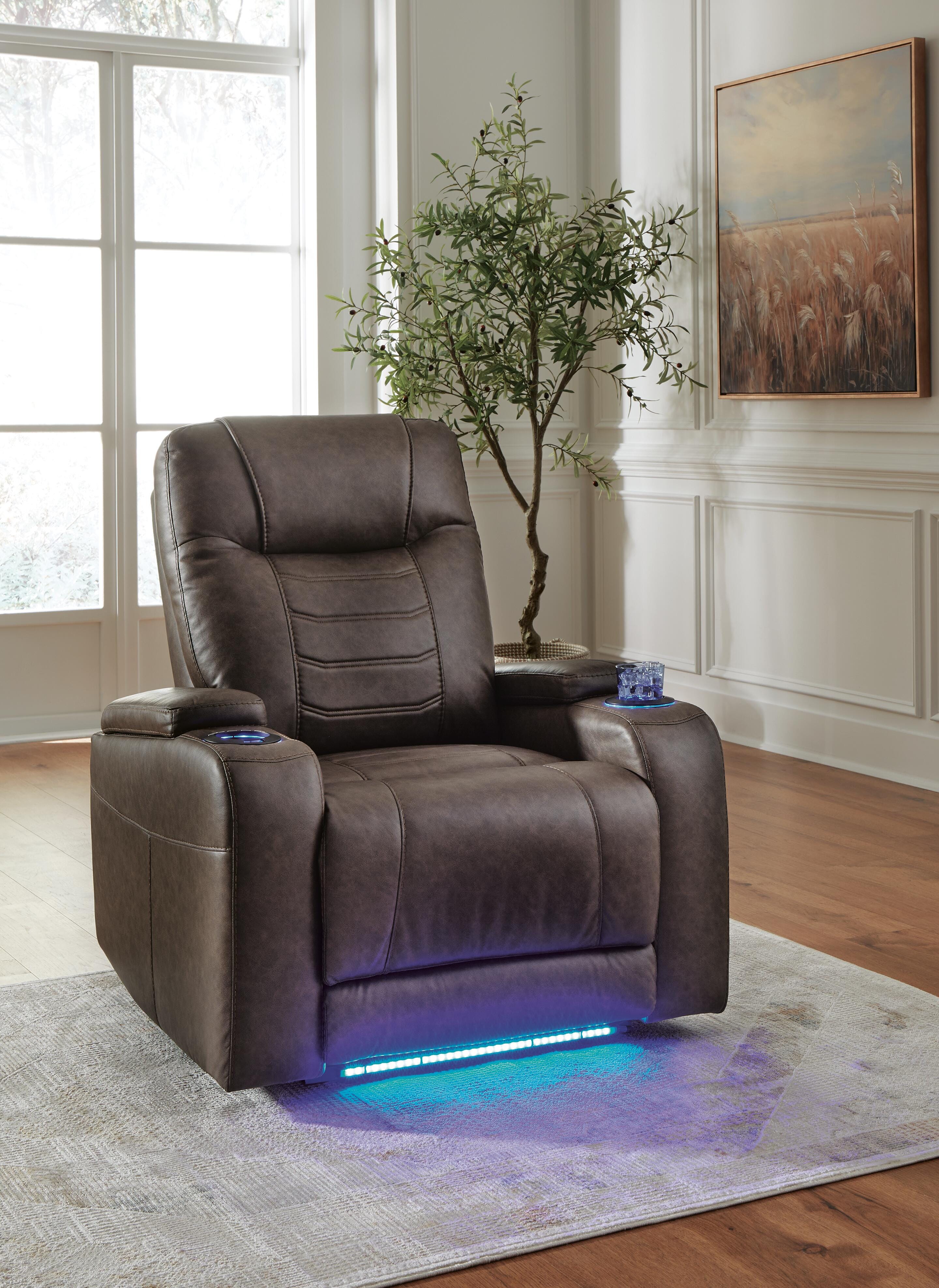 Dar Furniture - Ashley Furniture - Schooner Rocks Power Recliner - PWR Recliner/ADJ Headrest / Umber - 1610413