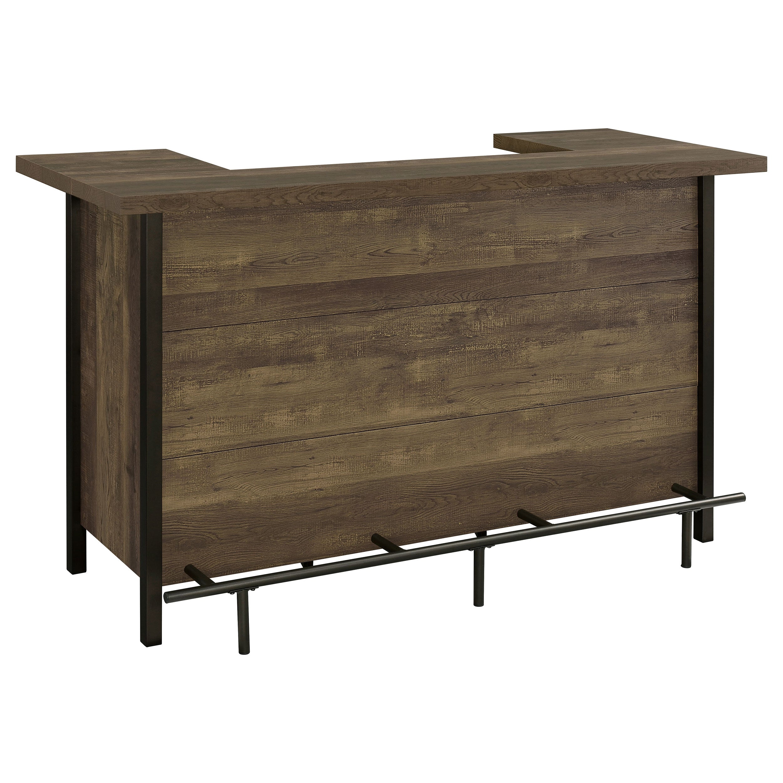 Dar Furniture - Coaster - Bellemore Freestanding Home Bar Wine Cabinet Rustic Oak - 182104