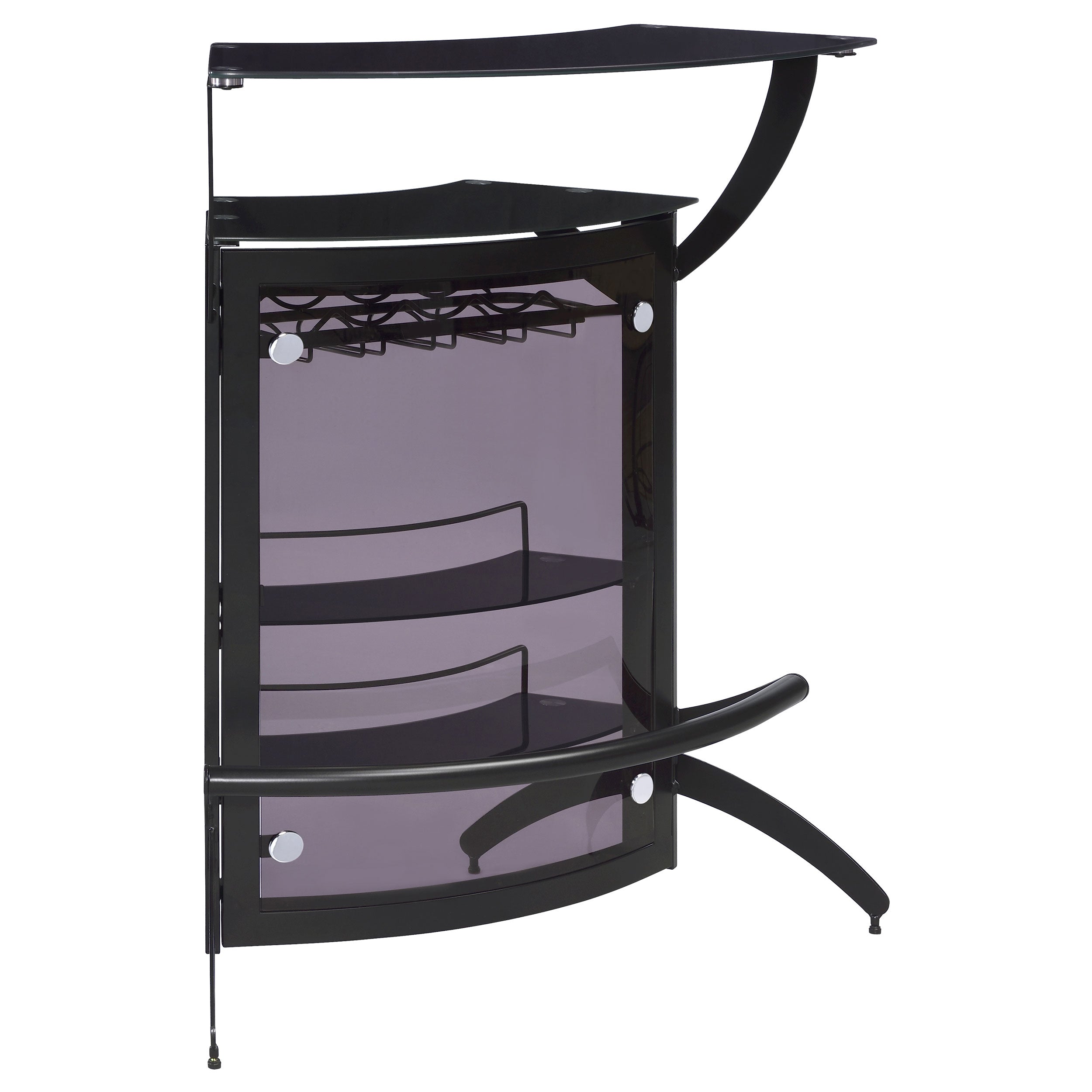 Dar Furniture - Coaster - Dallas 2-shelf Curved Freestanding Home Bar Cabinet Black - 182135