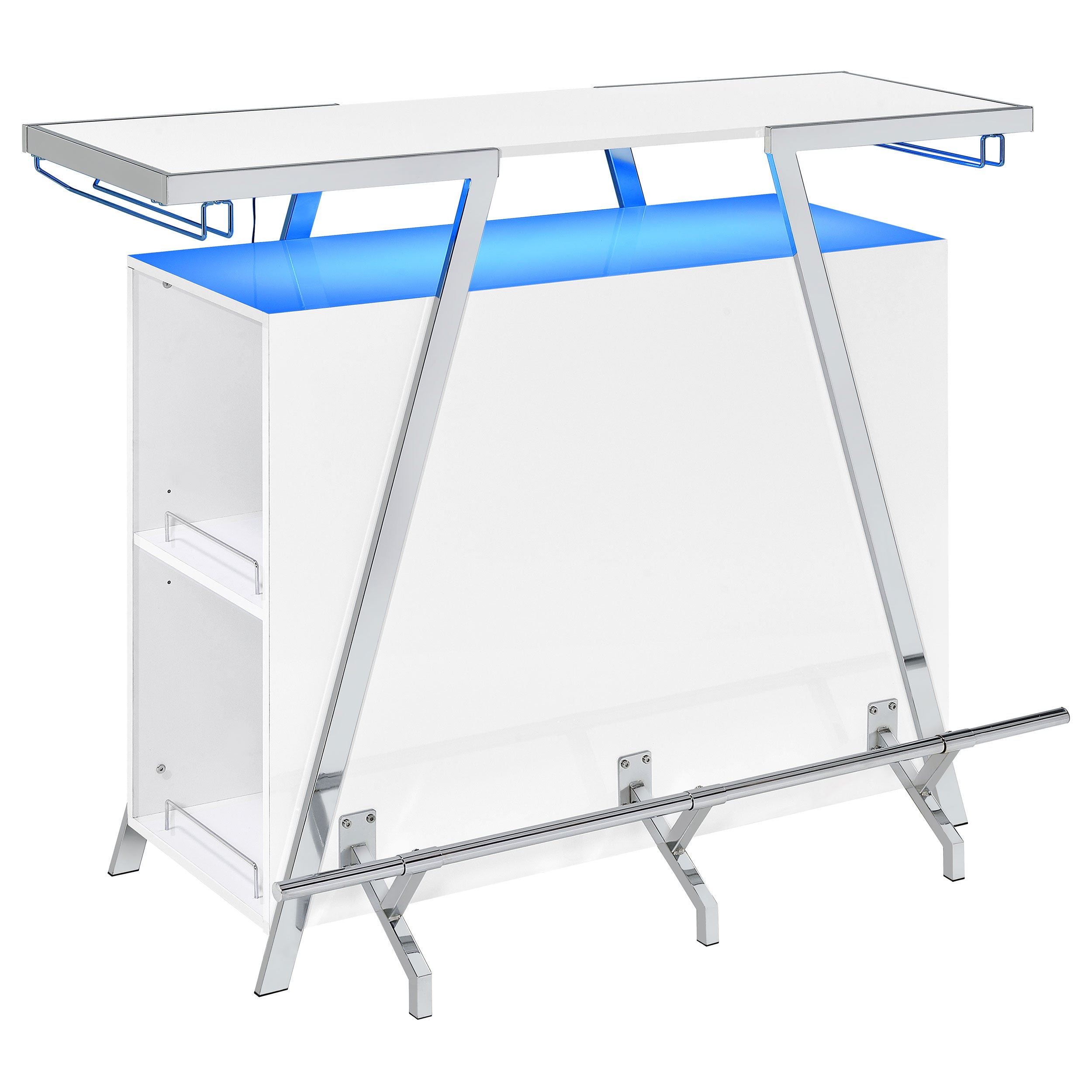 Dar Furniture - Coaster - Araceli Freestanding LED Home Bar Cabinet White High Gloss - 182355