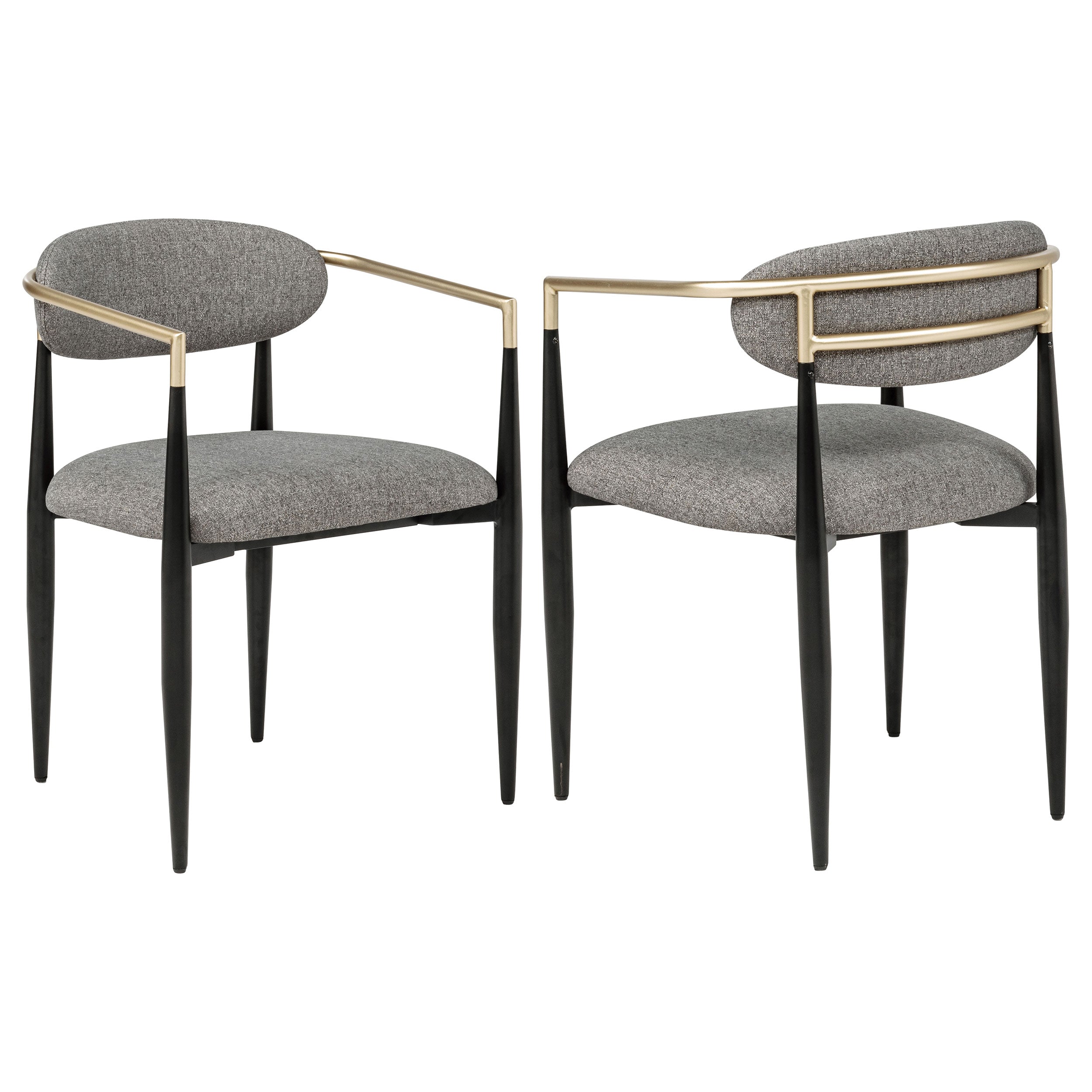 Dar Furniture - Coaster - Bradbury Fabric Upholstered Dining Arm Chair Grey (Set of 2) - 182682