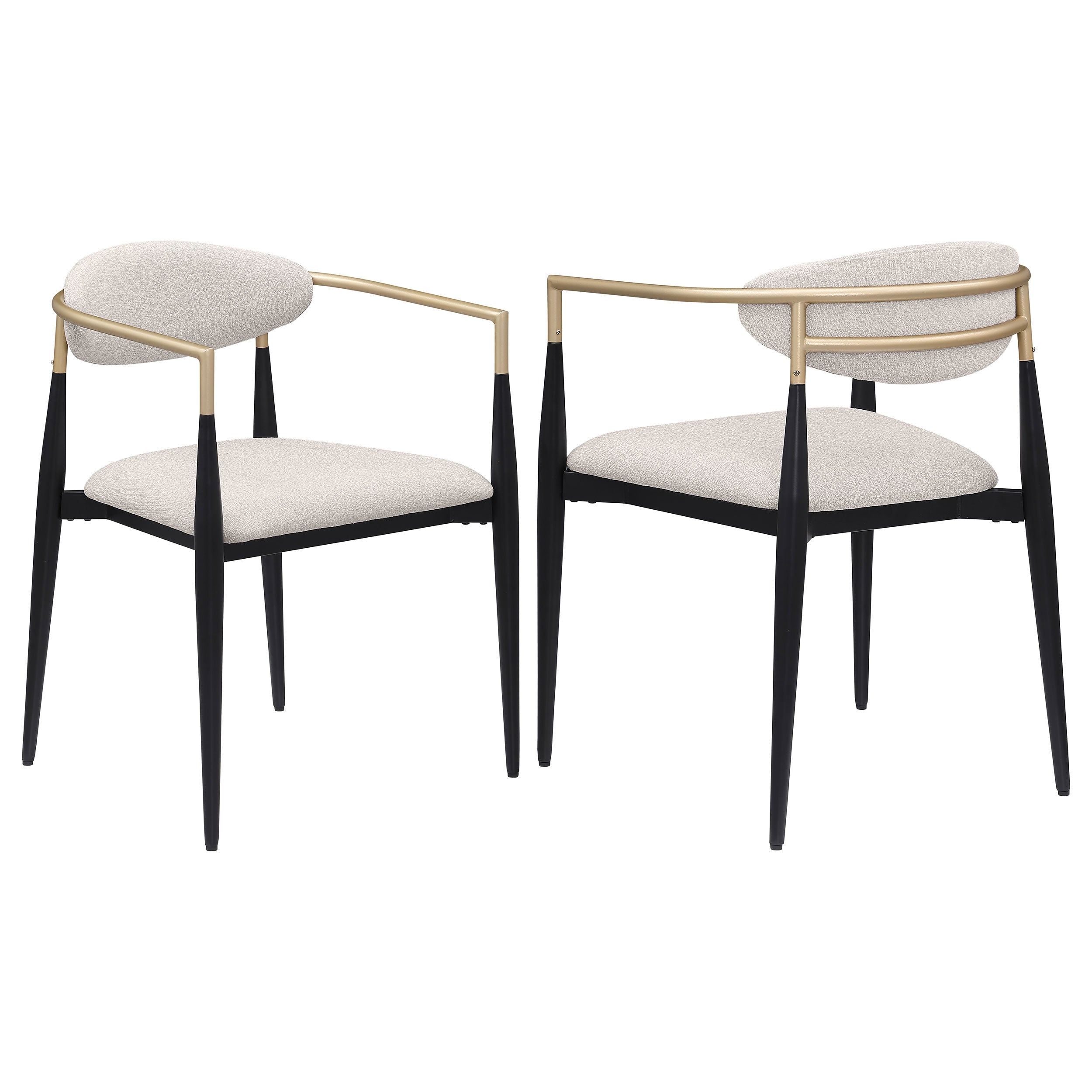 Dar Furniture - Coaster - Bradbury Fabric Upholstered Dining Arm Chair Beige (Set of 2) - 182692
