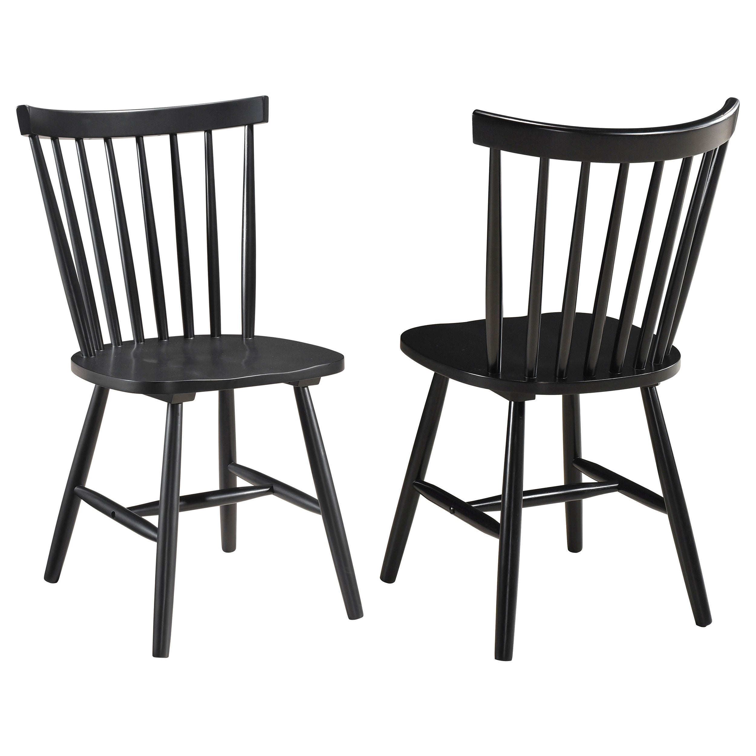 Dar Furniture - Coaster - Hollyoak Windsor Wood Dining Side Chair Black (Set of 2) - 183042