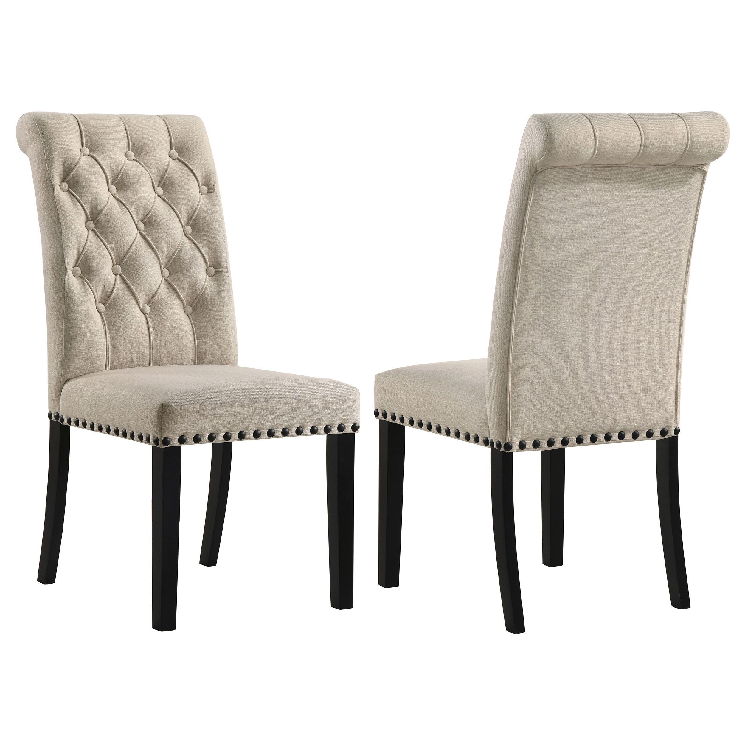 Dar Furniture - Coaster - Alana Fabric Upholstered Dining Side Chair Beige (Set of 2) - 190162