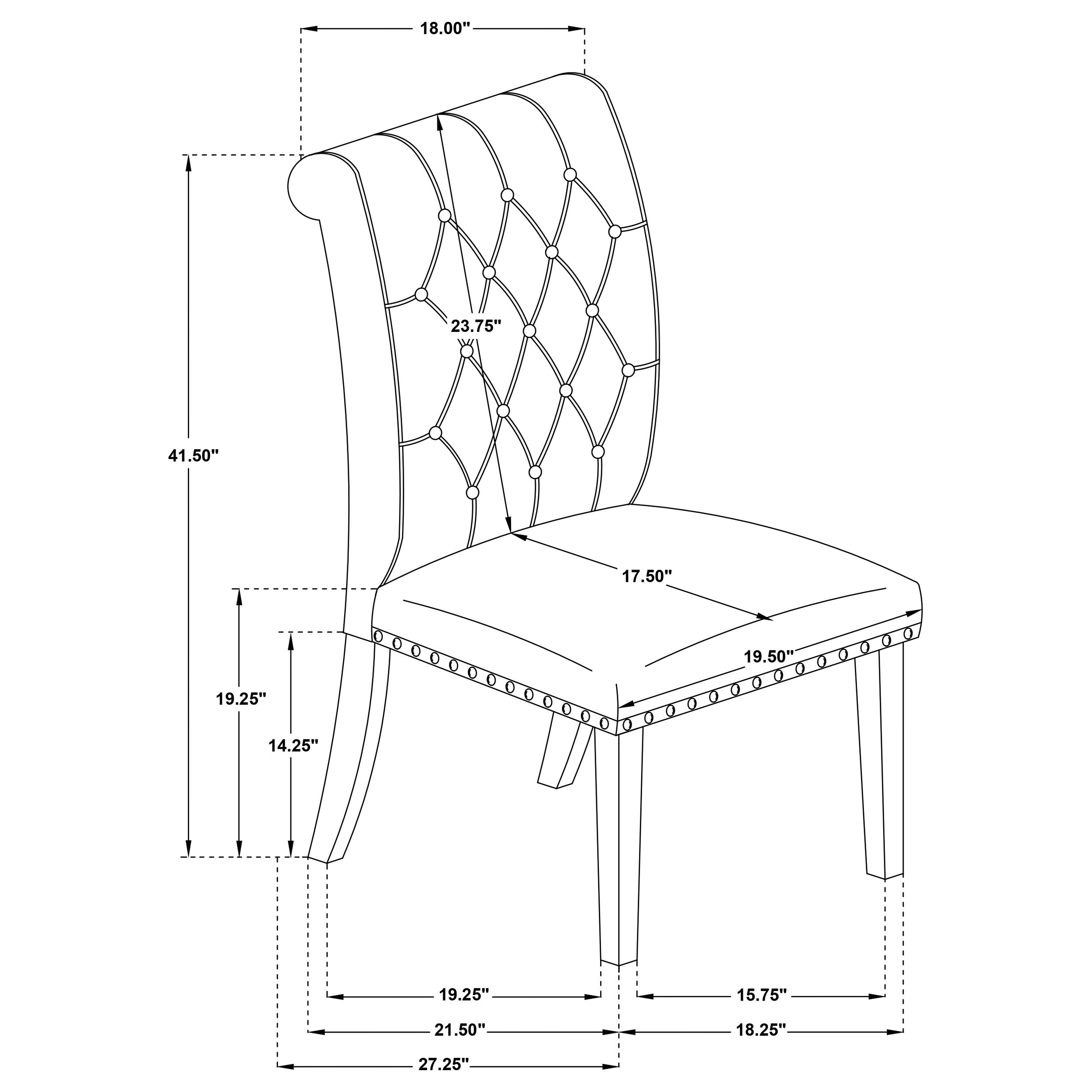 Alana Fabric Upholstered Dining Side Chair Beige (Set of 2)