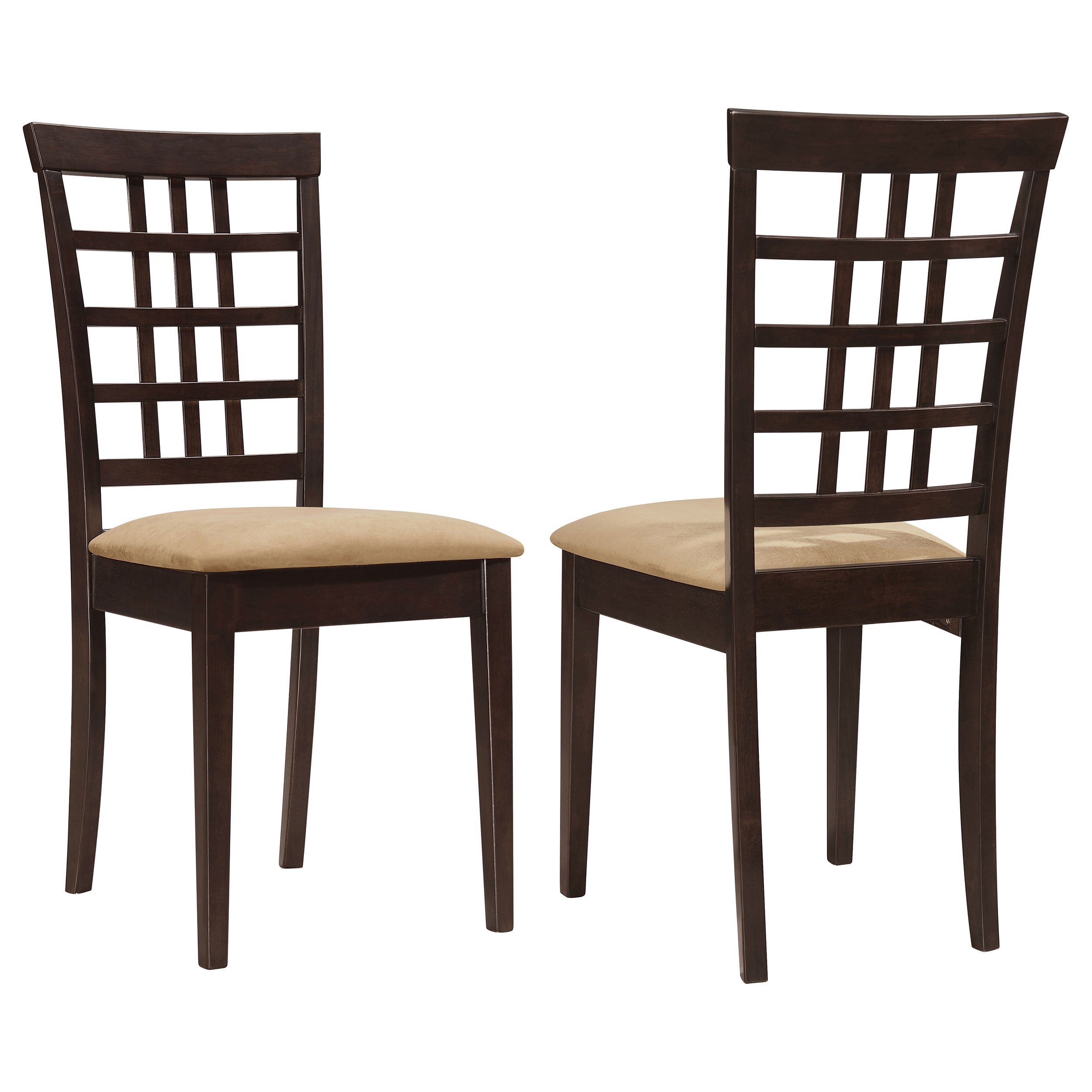 Dar Furniture - Coaster - Kelso Lattice Back Dining Side Chair Cappuccino (Set of 2) - 190822