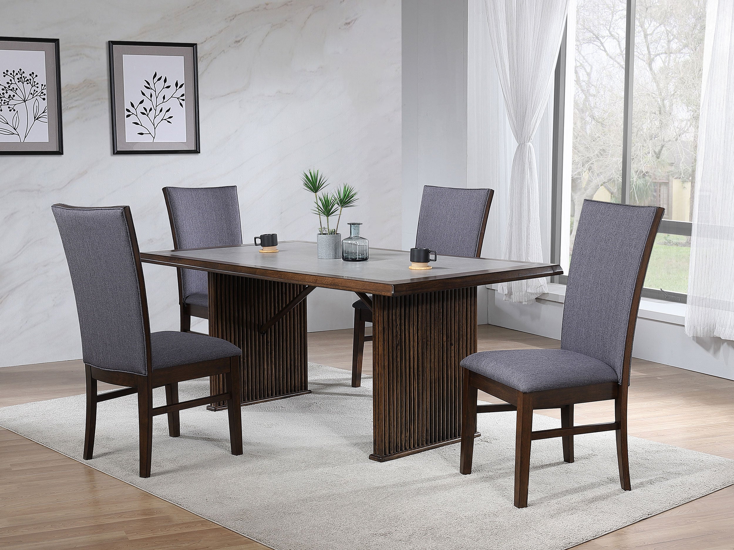 Dar Furniture - Coaster - Sherwood 5-piece Rectangular Dining Table Set Brown - 193591-S5