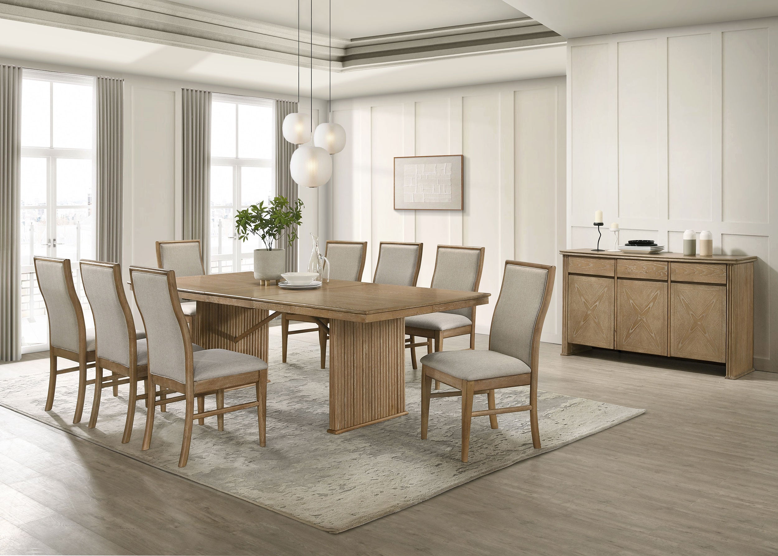 Dar Furniture - Coaster - Adina 10-piece Extension Dining Set Distressed Light Brown - 193611-S10
