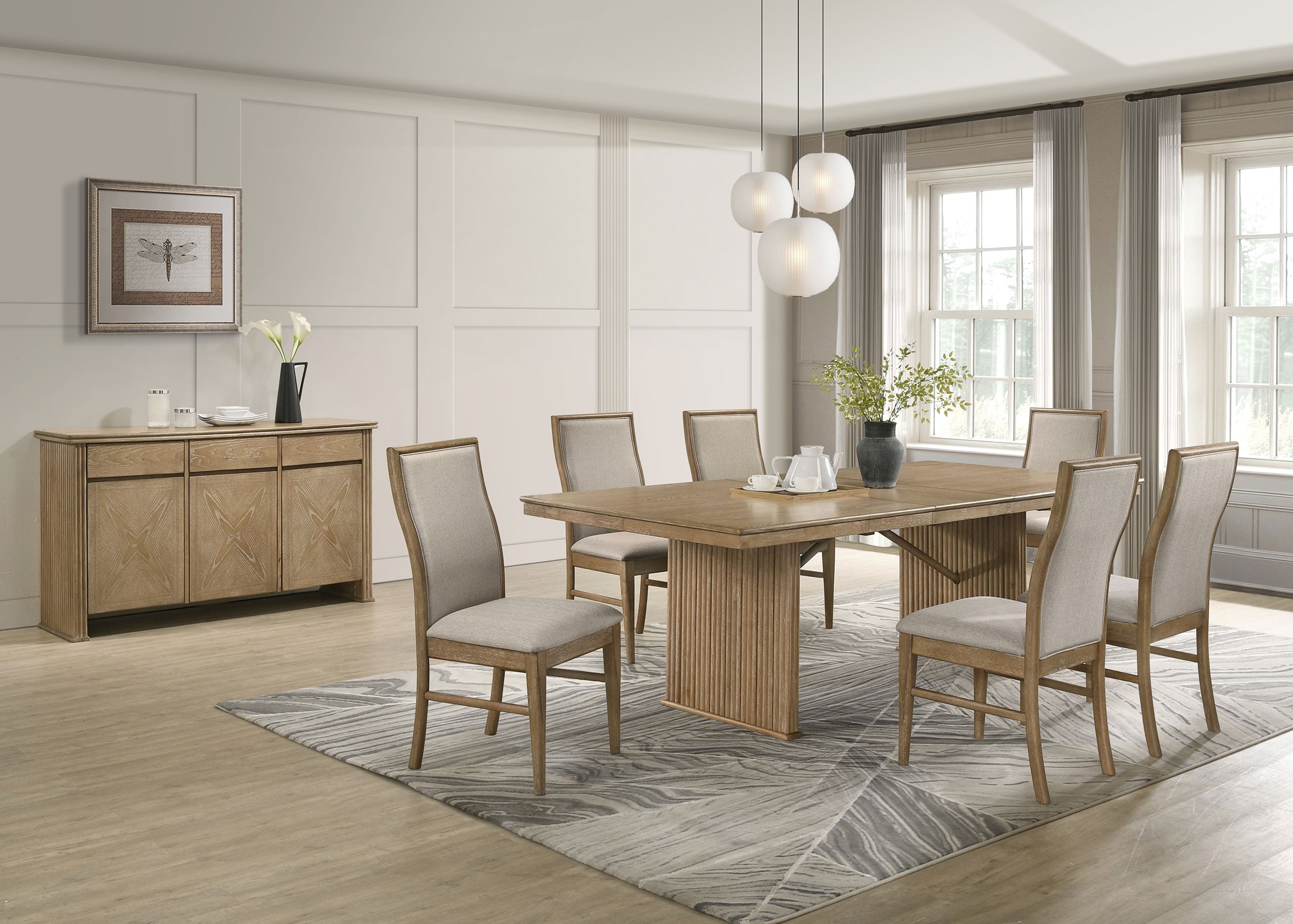 Dar Furniture - Coaster - Adina 8-piece Extension Dining Set Distressed Light Brown - 193611-S8