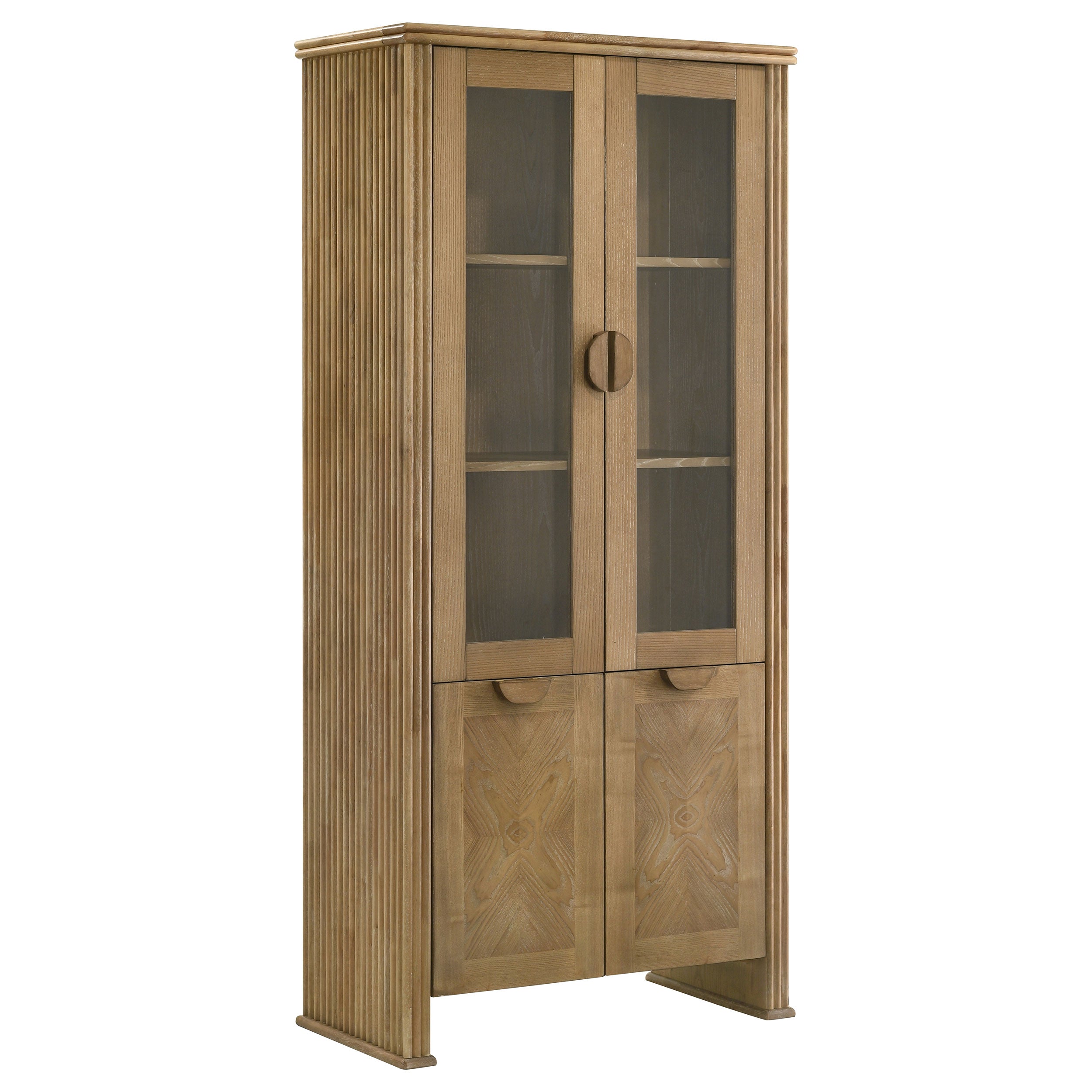 Dar Furniture - Coaster - Adina 77-inch Tall Display Cabinet Distressed Light Brown - 193616