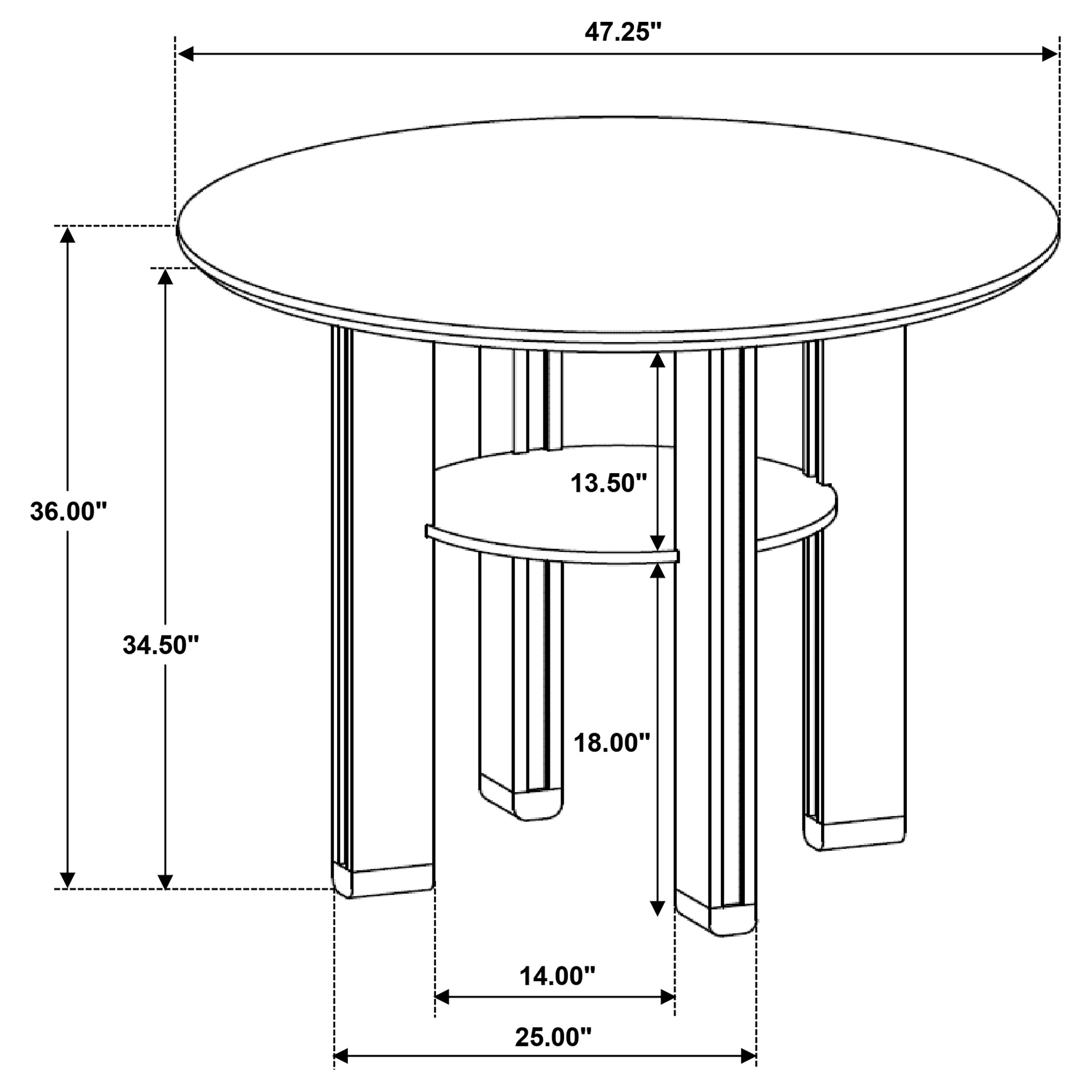Ottowa 5-piece Round Counter Height Dining Room Set Brown