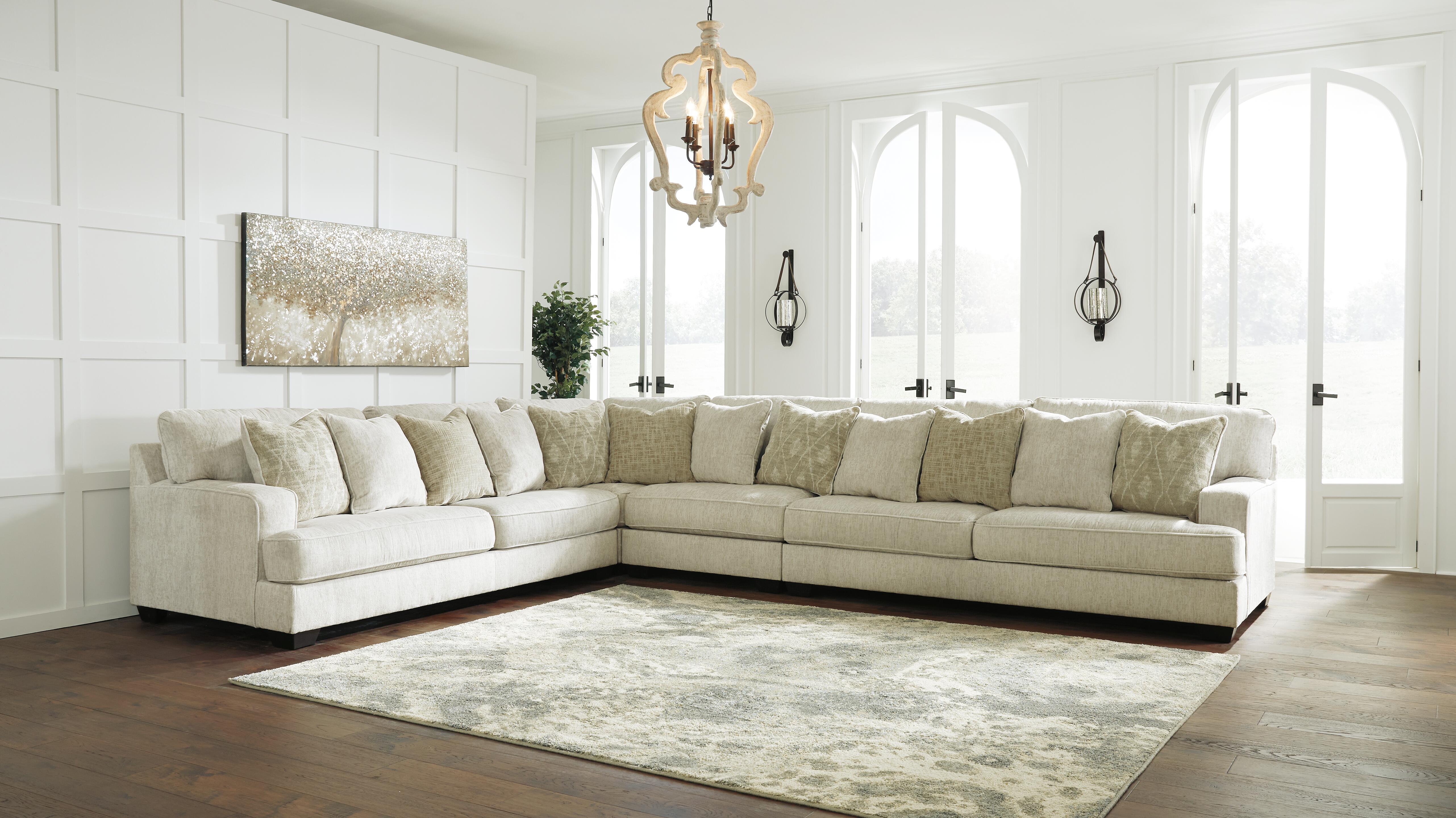 Dar Furniture - Ashley Furniture - Rawcliffe 4-Piece Sectional - LAF 4-Piece Sectional / Parchment - 19604S2