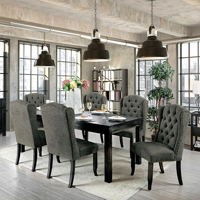 Sania 7 Pc Dining Table Set Solid Wood