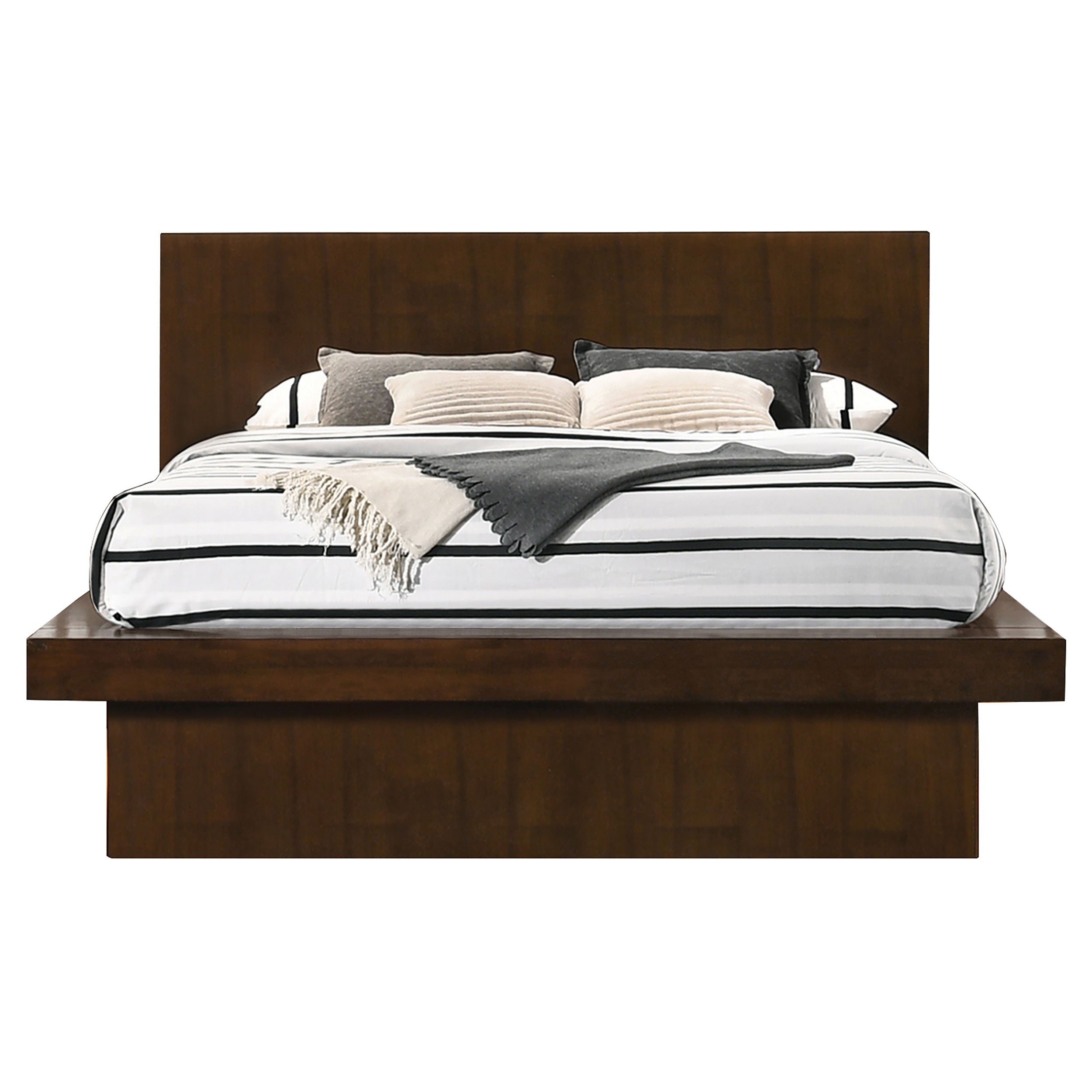 Dar Furniture - Coaster - Jessica Wood Queen LED Panel Bed Cappuccino - 200711Q