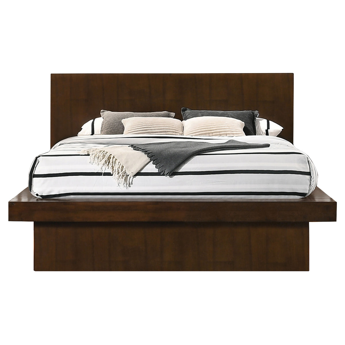 Dar Furniture - Coaster - Jessica Wood Queen LED Panel Bed Cappuccino - 200711Q