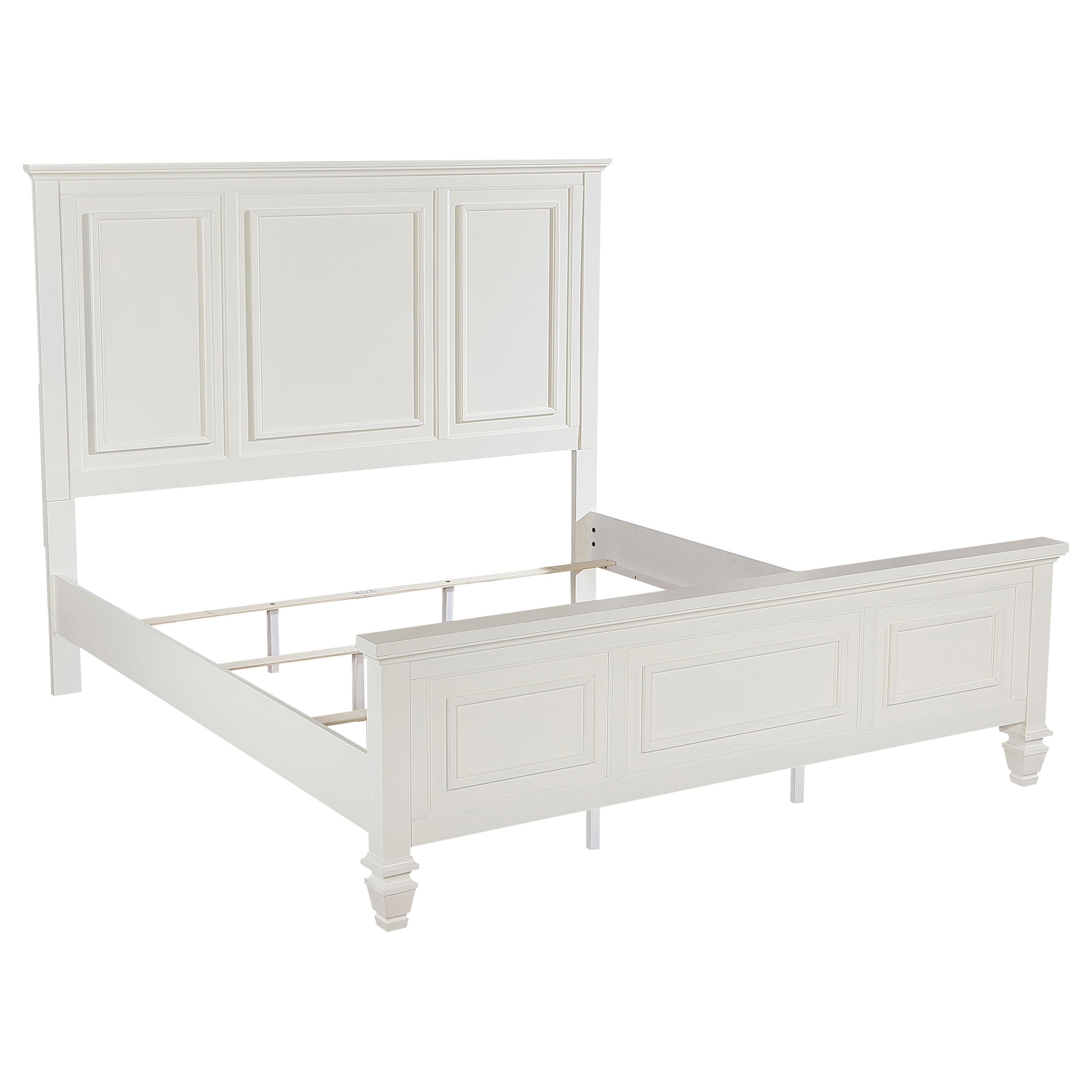 Dar Furniture - Coaster - Sandy Beach 63-inch Eastern King Wood Panel Bed Cream White - 201301KEN