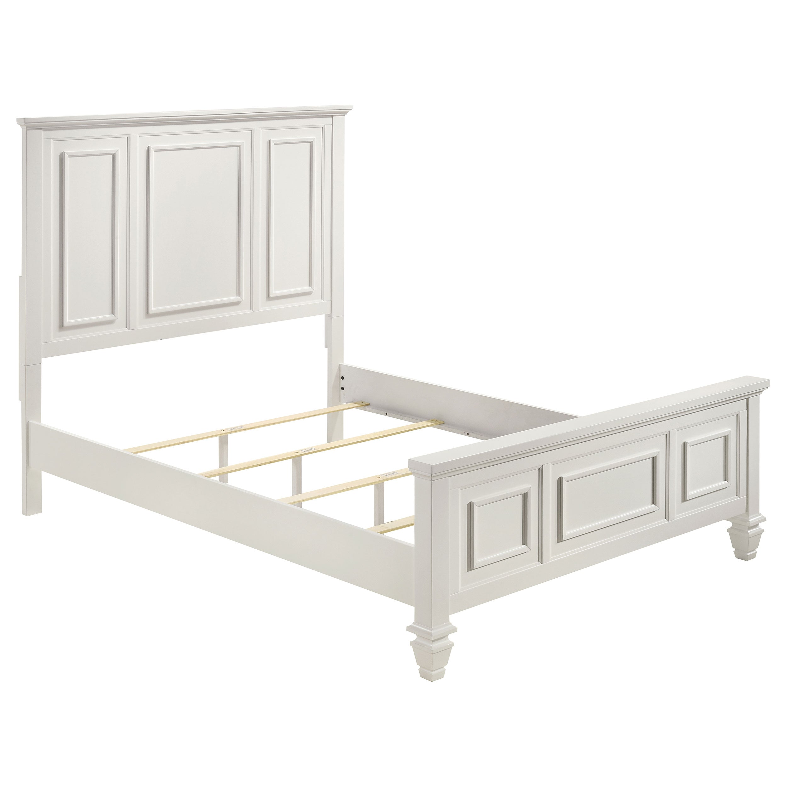 Dar Furniture - Coaster - Sandy Beach Wood Queen Panel Bed Cream White - 201301Q