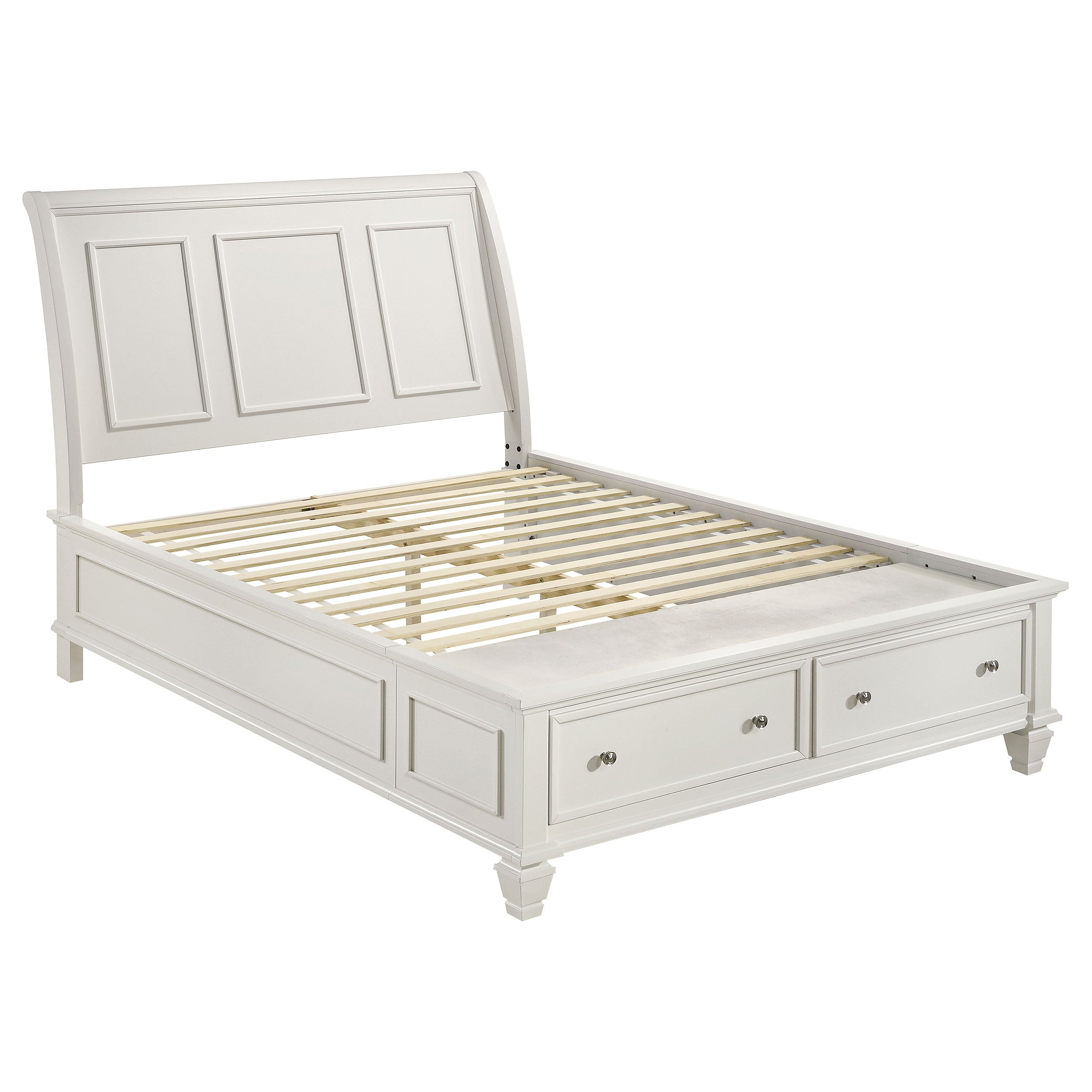 Dar Furniture - Coaster - Sandy Beach Wood Queen Storage Panel Bed Cream White - 201309Q